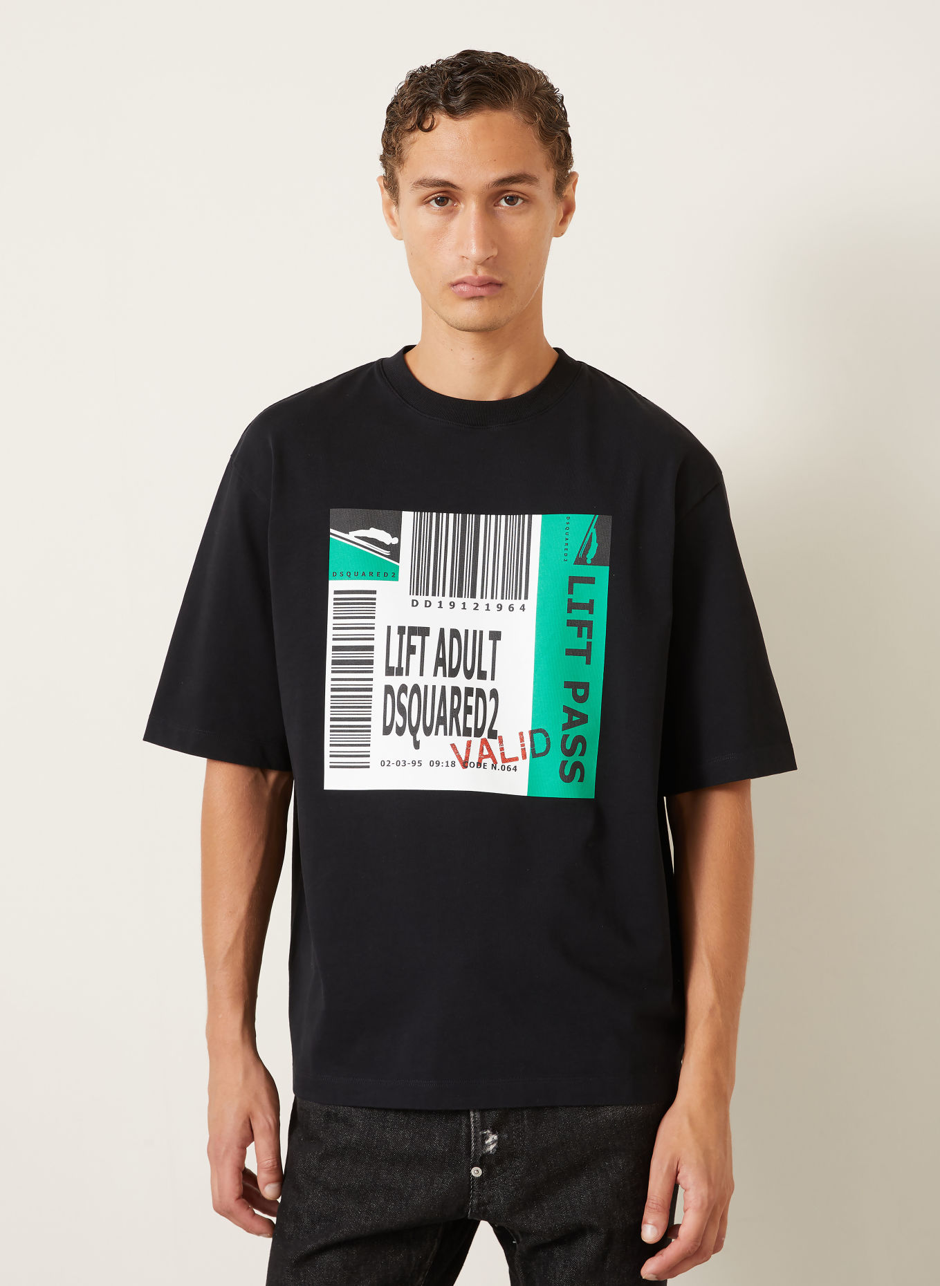 DSQUARED2 T-Shirt: SCHWARZ / GRÜN / WEISS