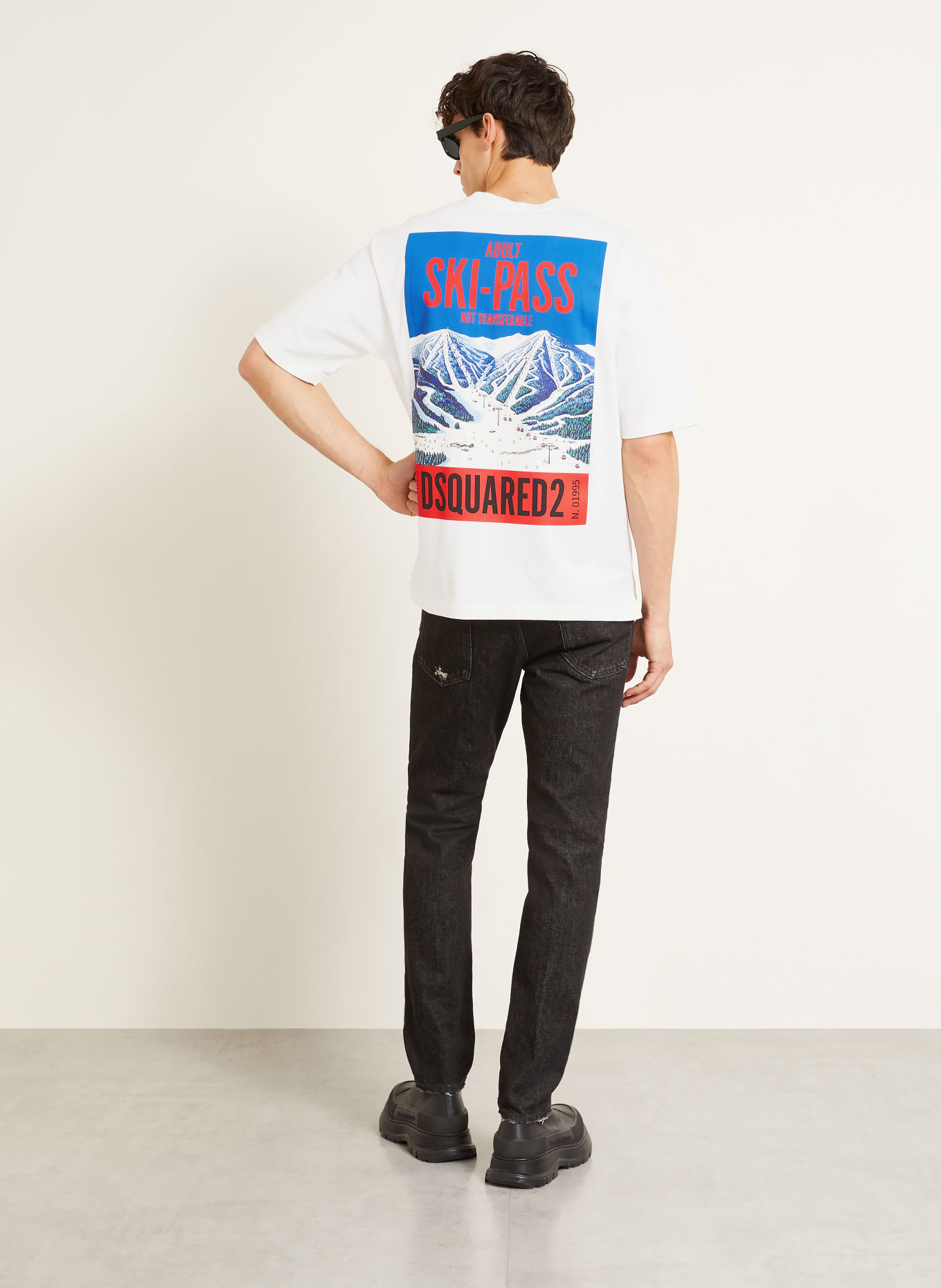 DSQUARED2 T-shirt: BLANC / ROUGE / BLEU FONCÉ