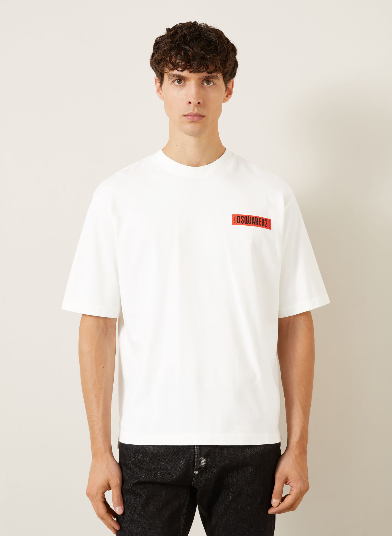 DSQUARED2 T-shirt: BLANC / ROUGE / BLEU FONCÉ