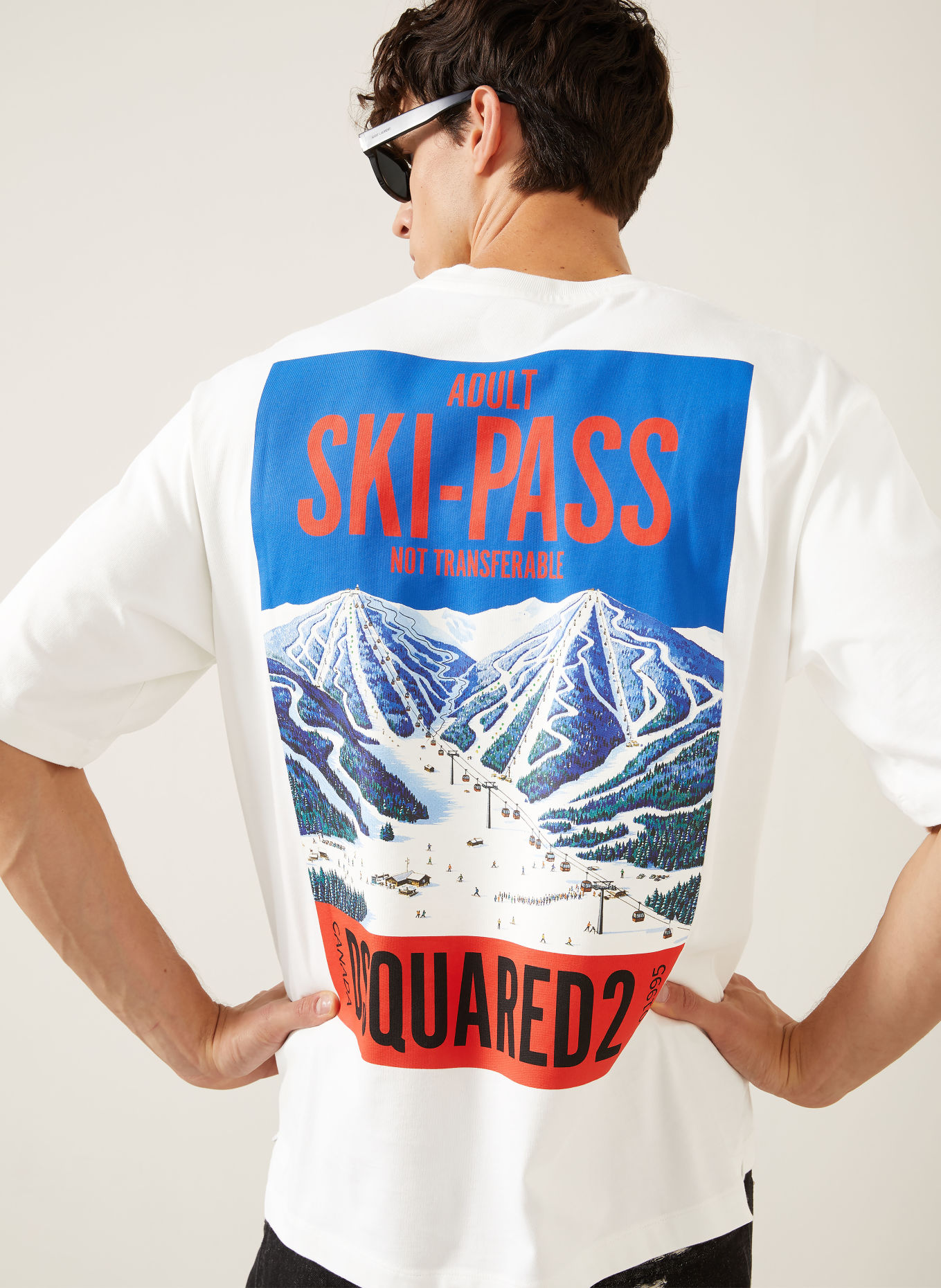 DSQUARED2 T-shirt: BLANC / ROUGE / BLEU FONCÉ