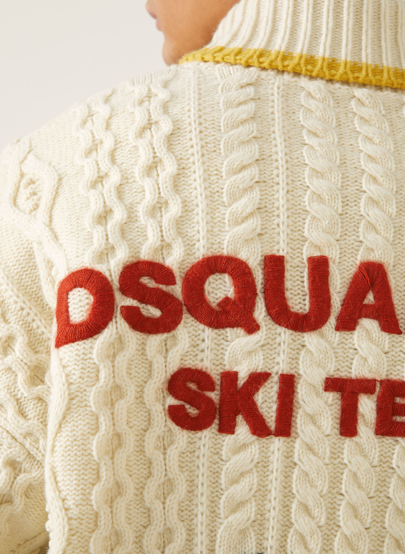 DSQUARED2 Cardigan: CREAM / DARK BROWN / YELLOW