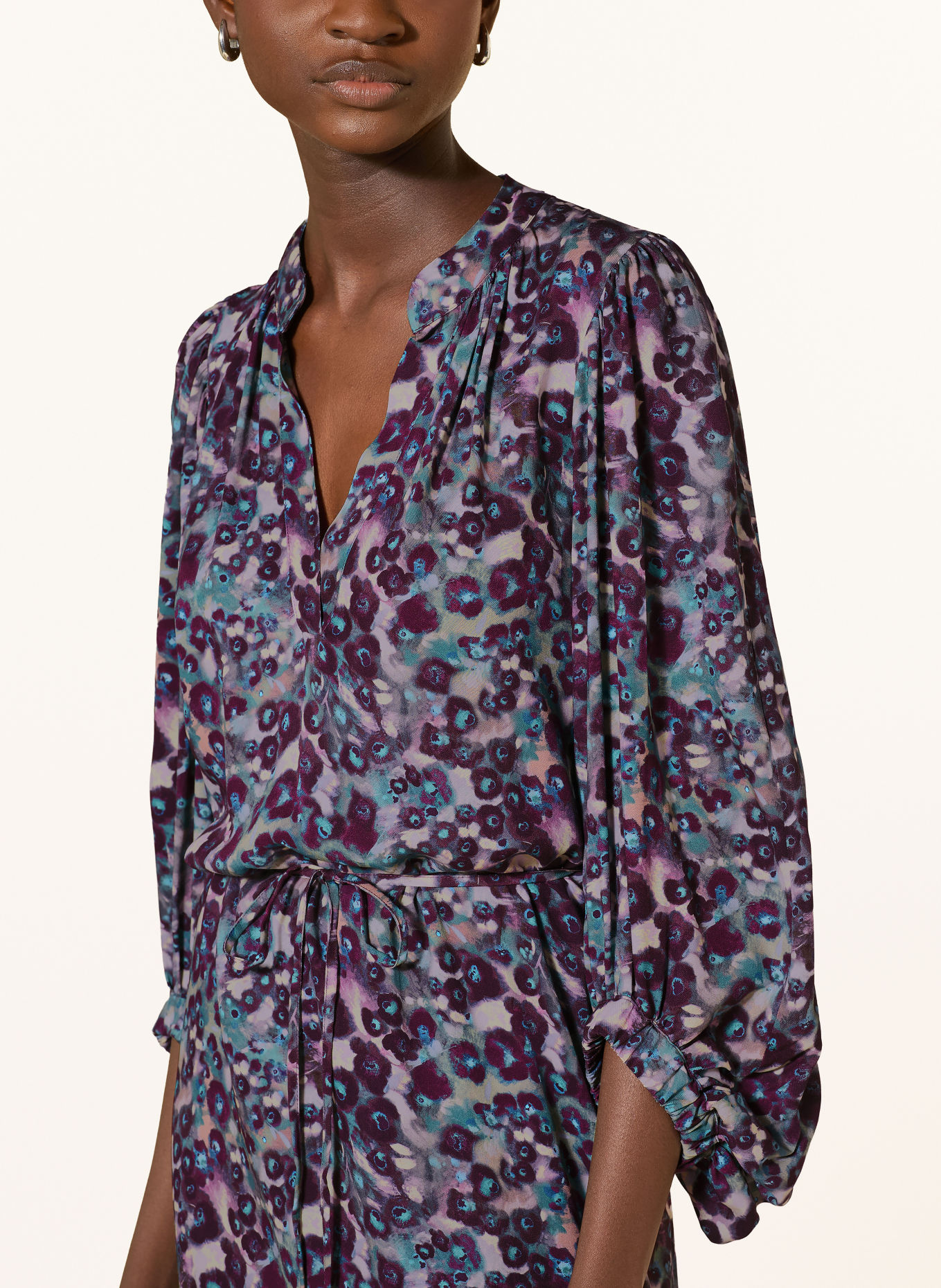 Rich & Royal Dress: DARK PURPLE / ECRU / TEAL