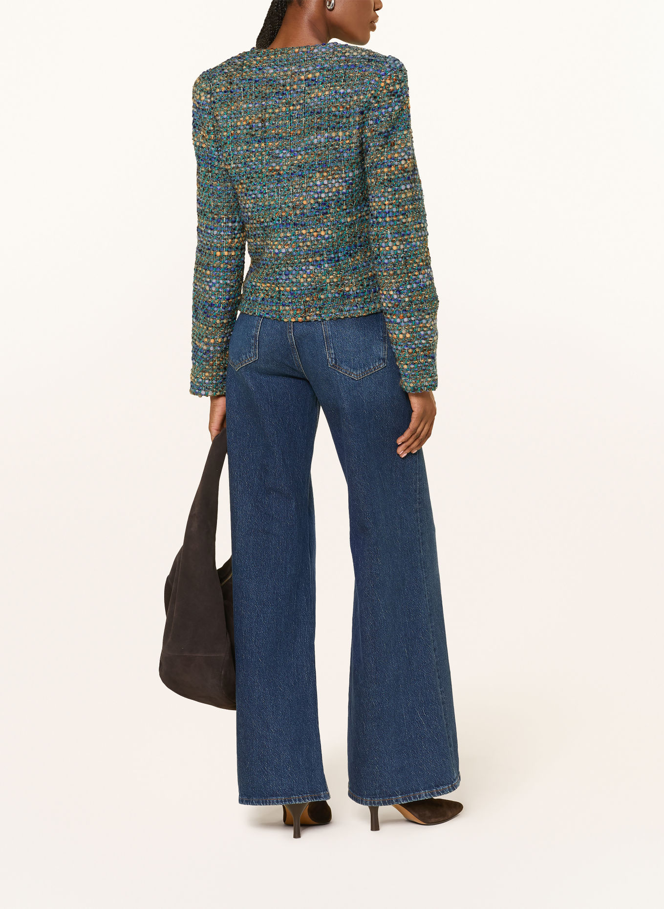 Rich & Royal Bouclé-Blazer: BLAUW / BEIGE / TURQUOISE