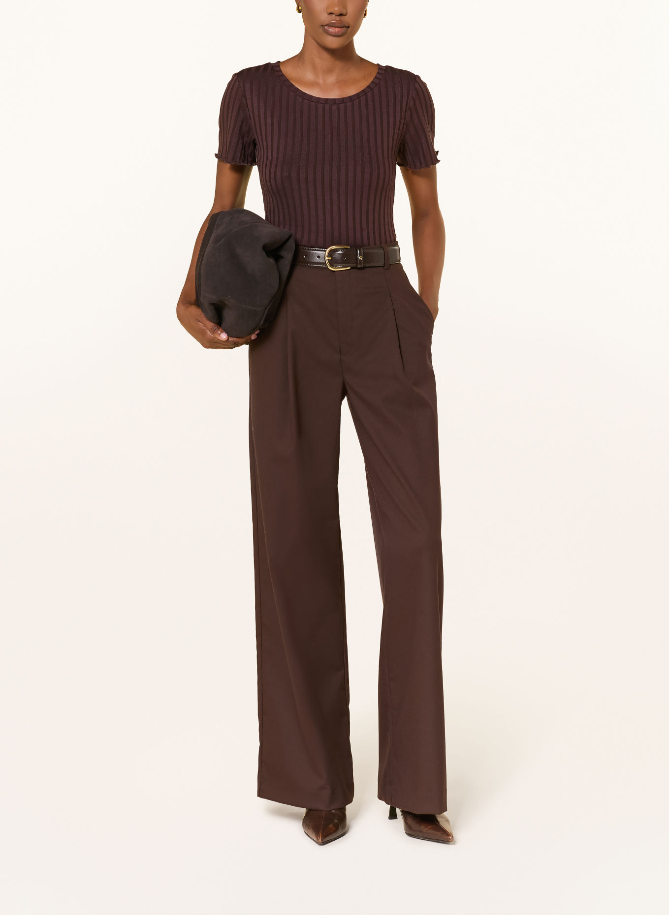 Rich & Royal T-shirt: MARRON FONCÉ