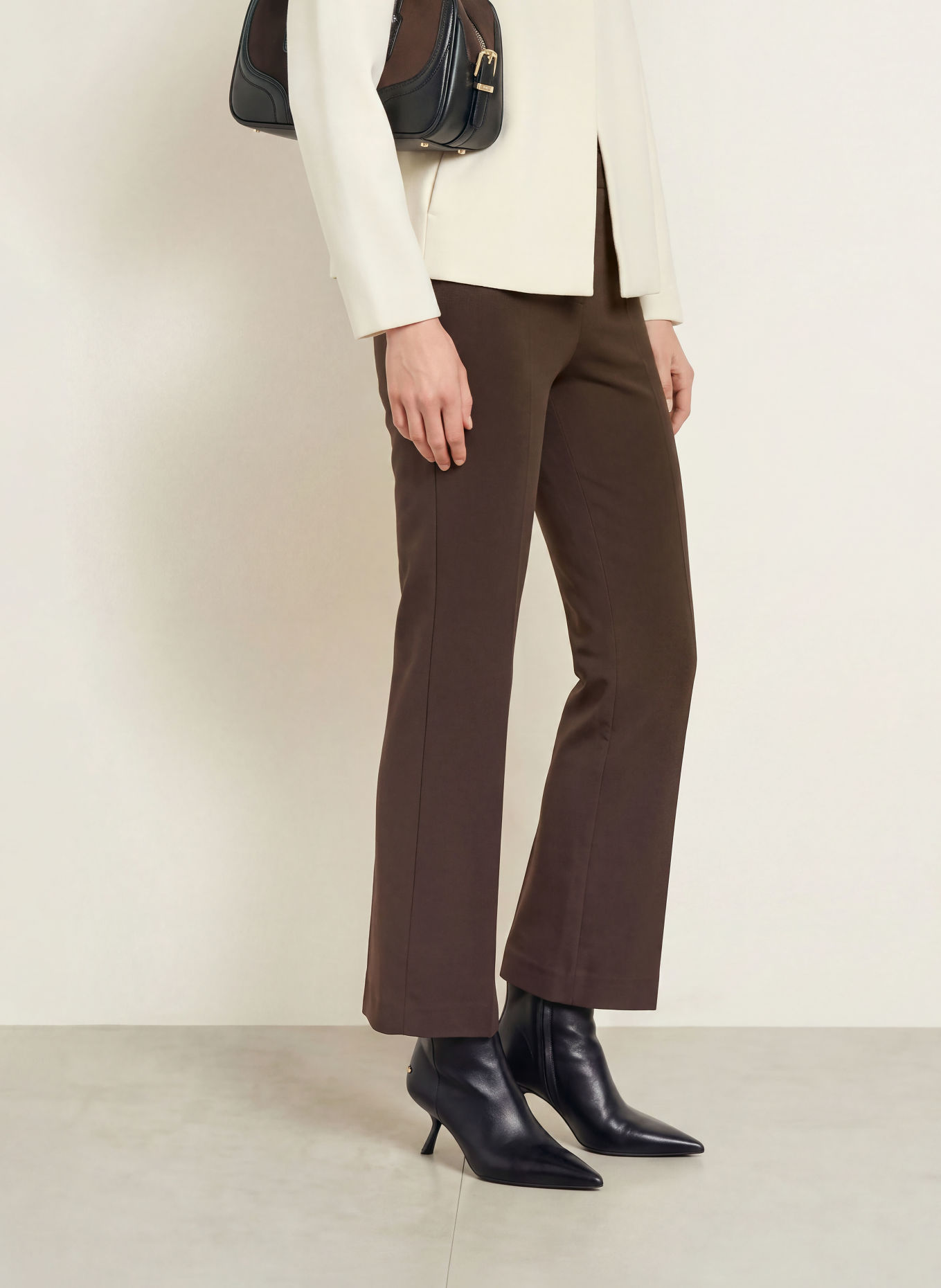 Rich & Royal Pantaloni bootcut din jersey: MARO ÎNCHIS