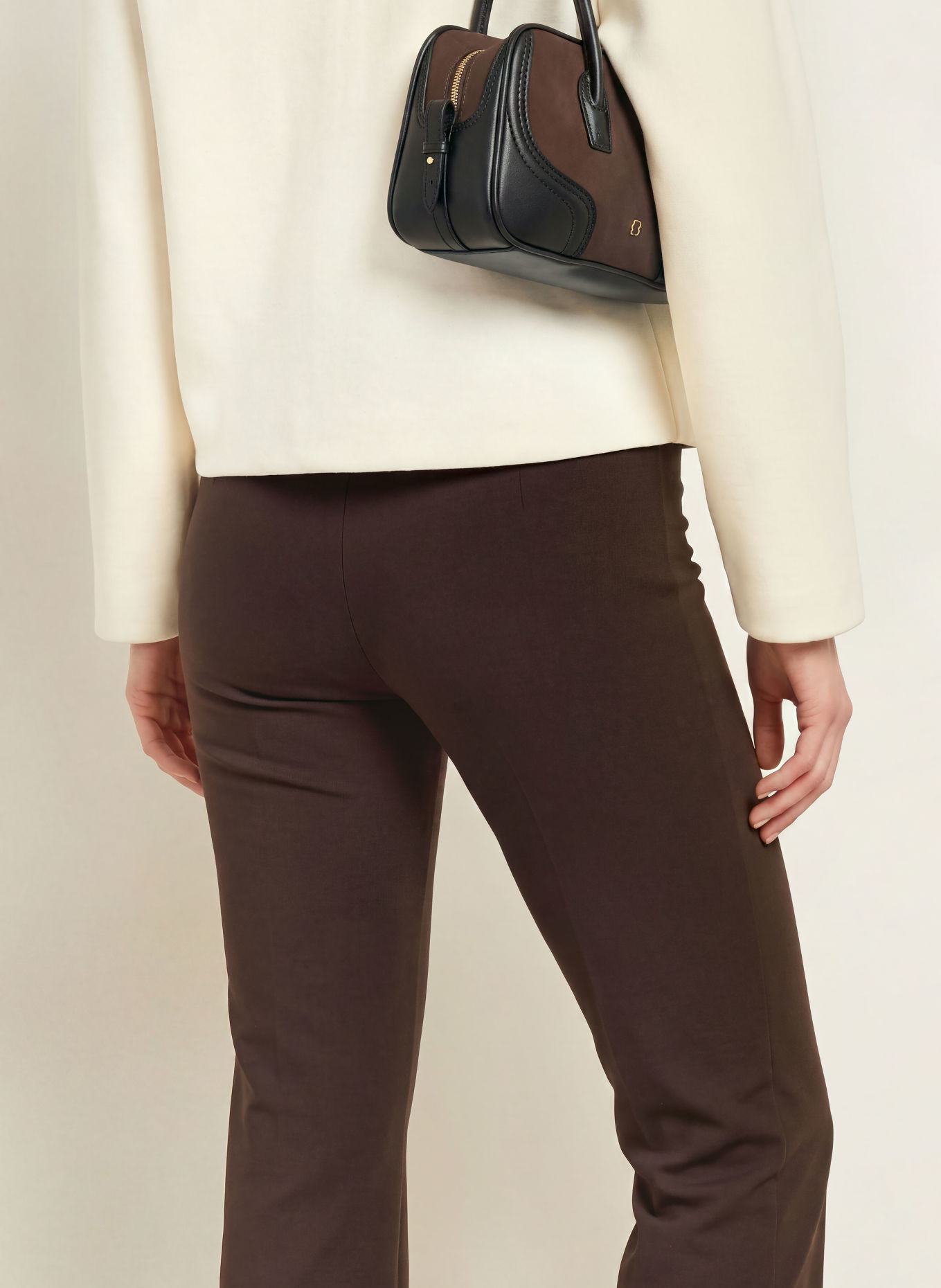 Rich & Royal Pantaloni bootcut din jersey: MARO ÎNCHIS