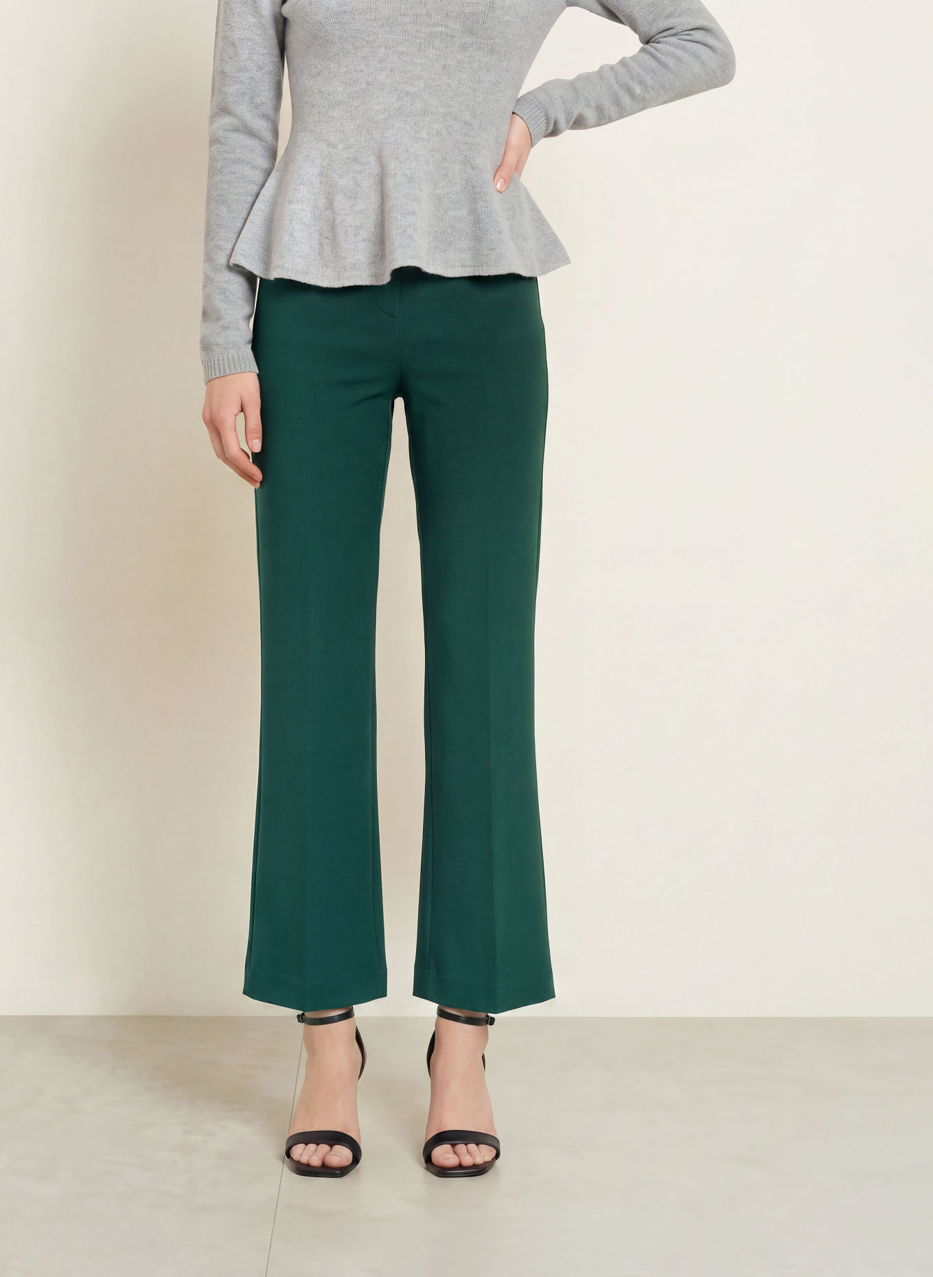 Rich & Royal Bootcut broek van jersey: PETROL
