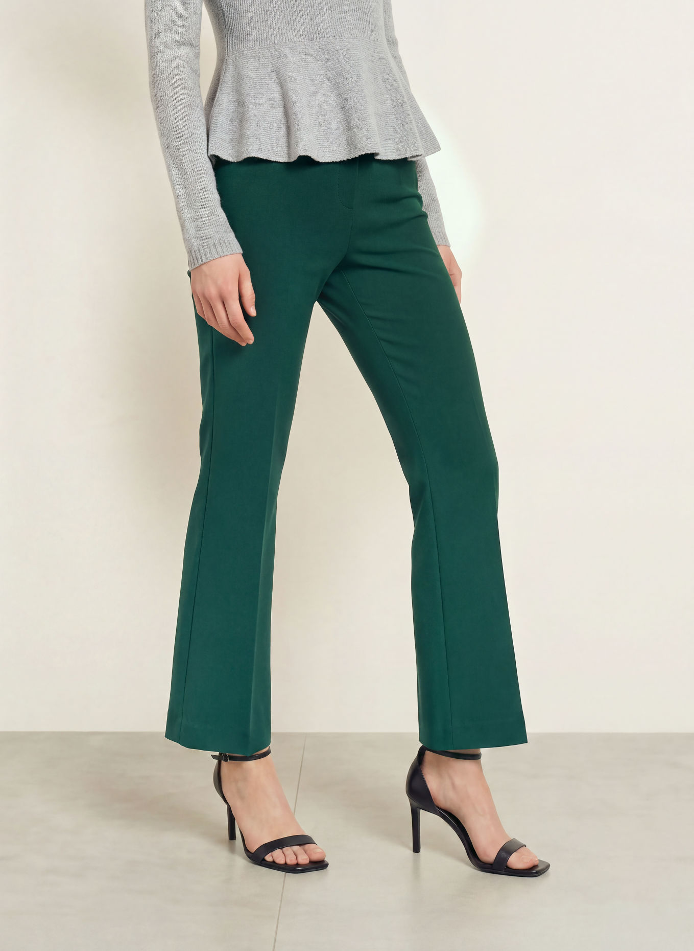 Rich & Royal Bootcut broek van jersey: PETROL