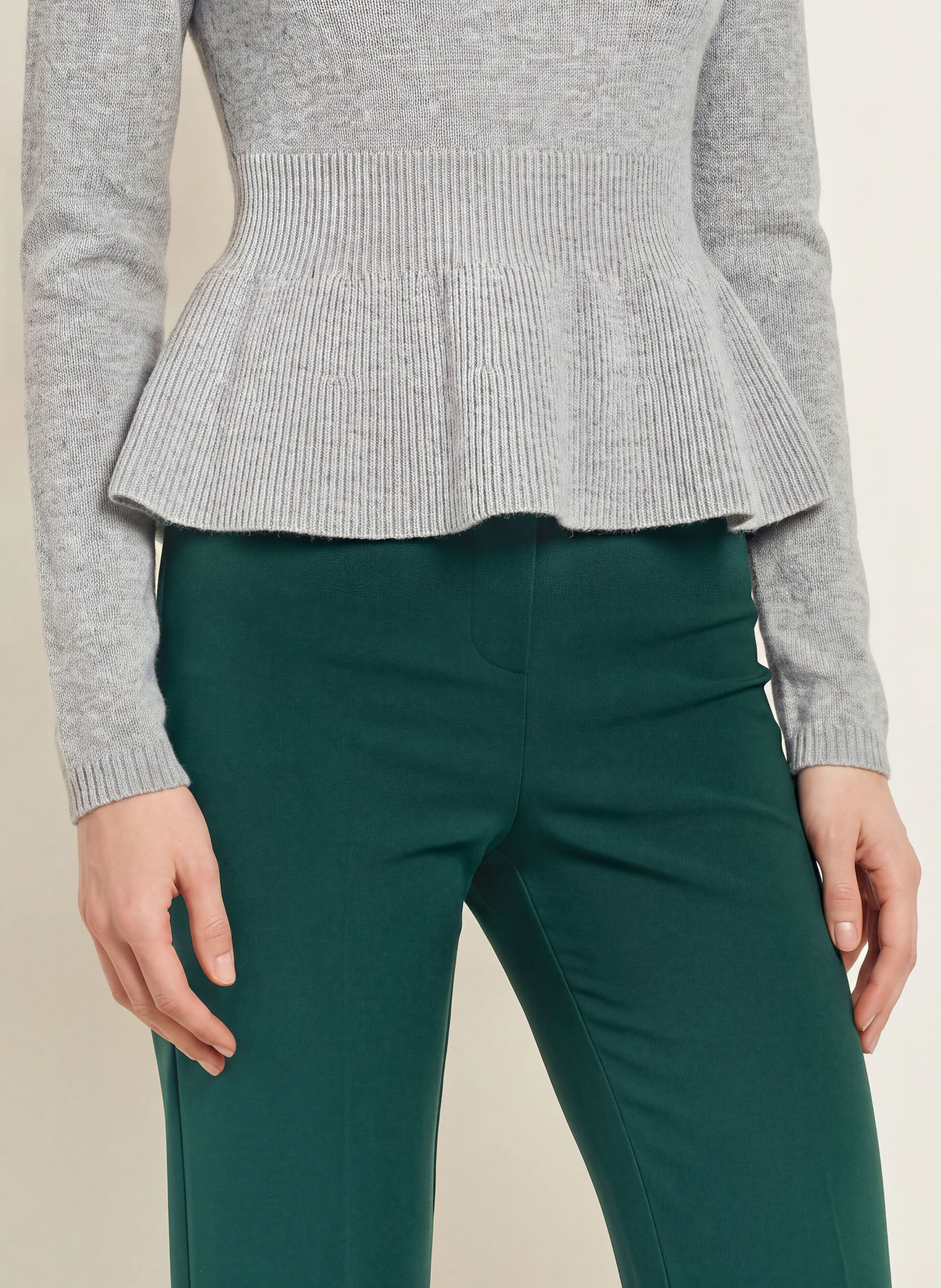 Rich & Royal Bootcut broek van jersey: PETROL