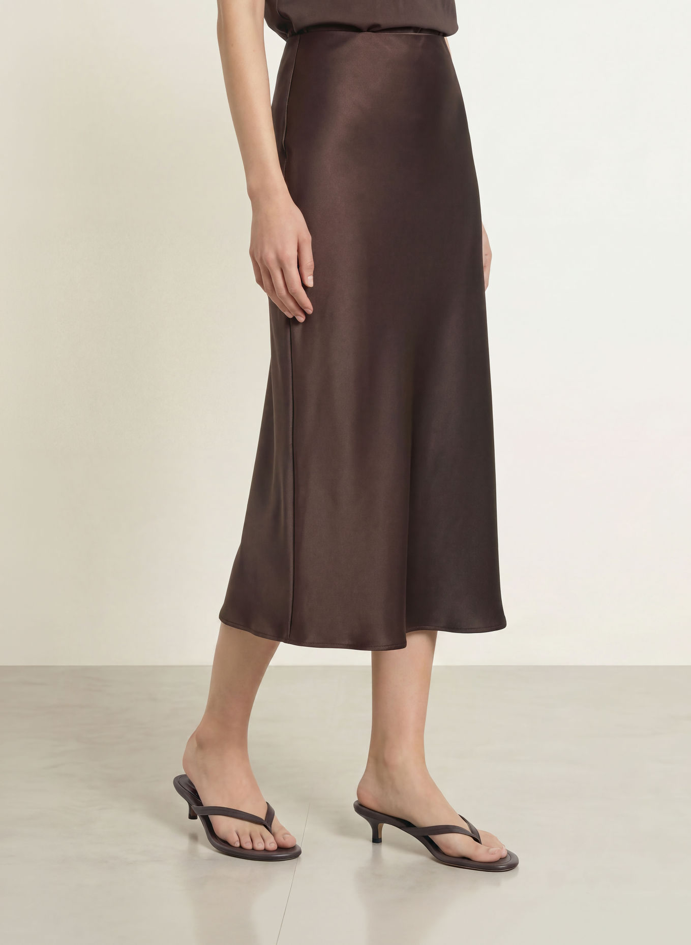 Rich & Royal Satijnen rok: MARRON FONCÉ
