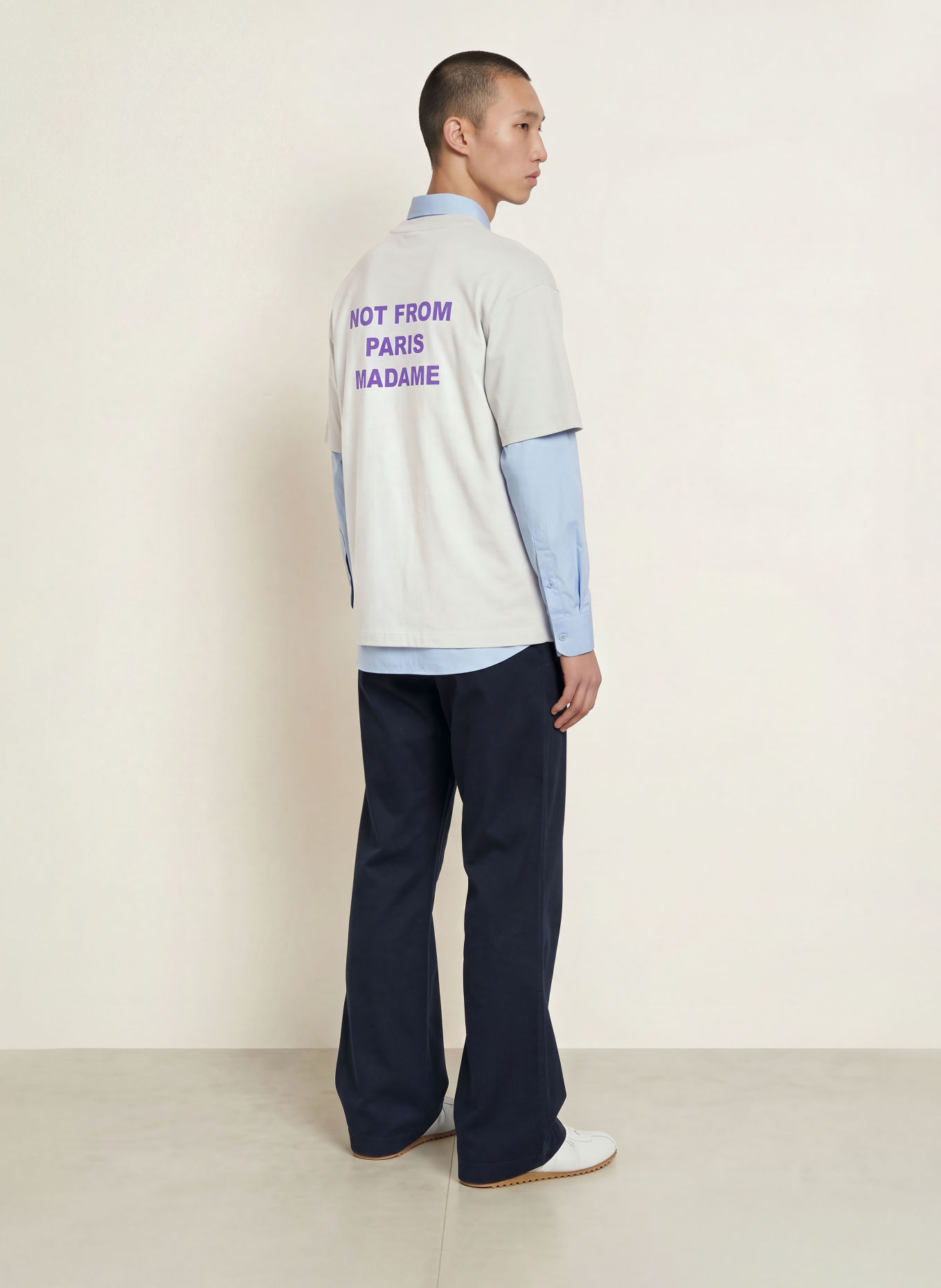 DRÔLE DE MONSIEUR T-shirt: LJUSGRÅ / LILA