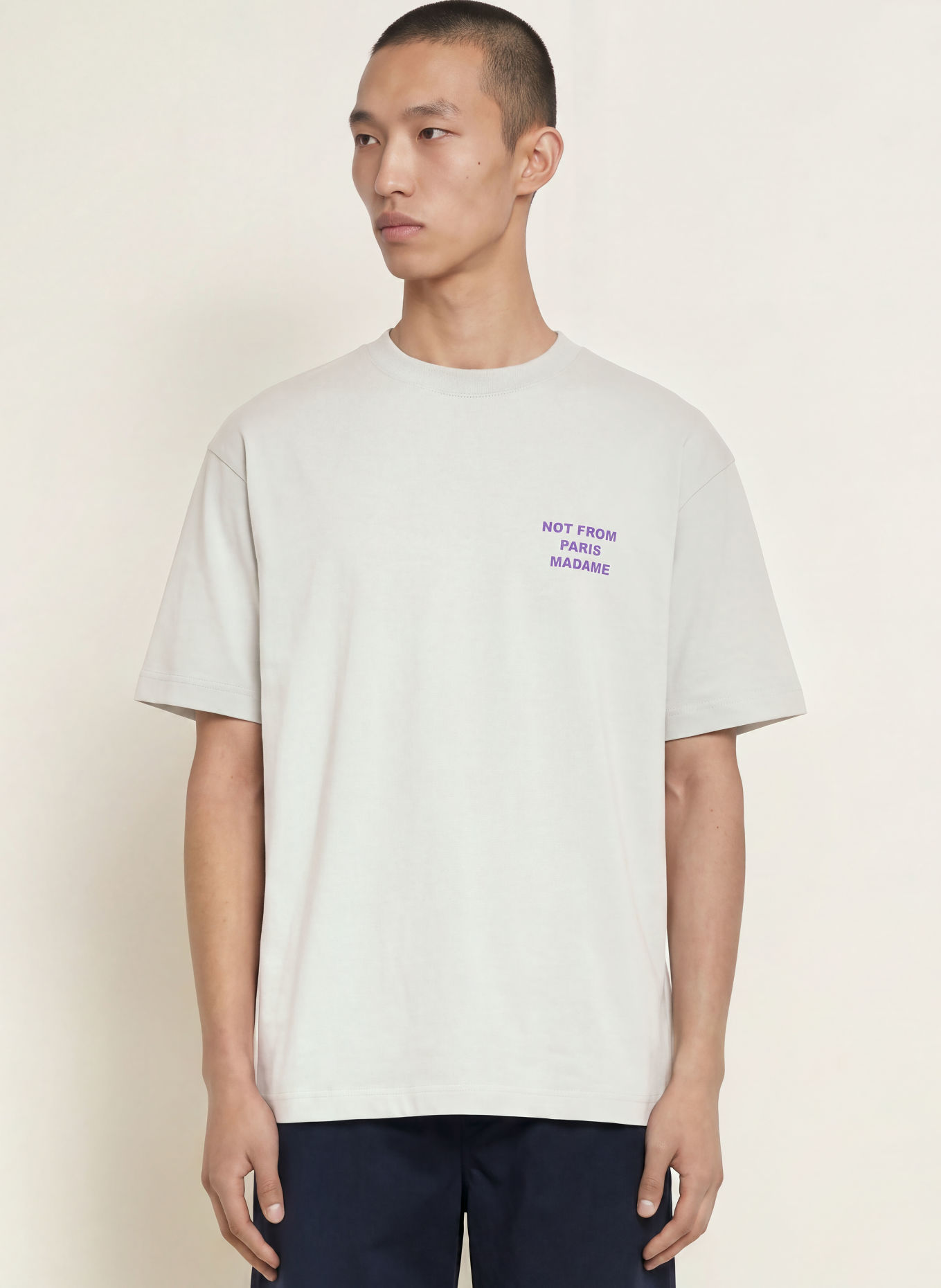 DRÔLE DE MONSIEUR T-shirt: LJUSGRÅ / LILA