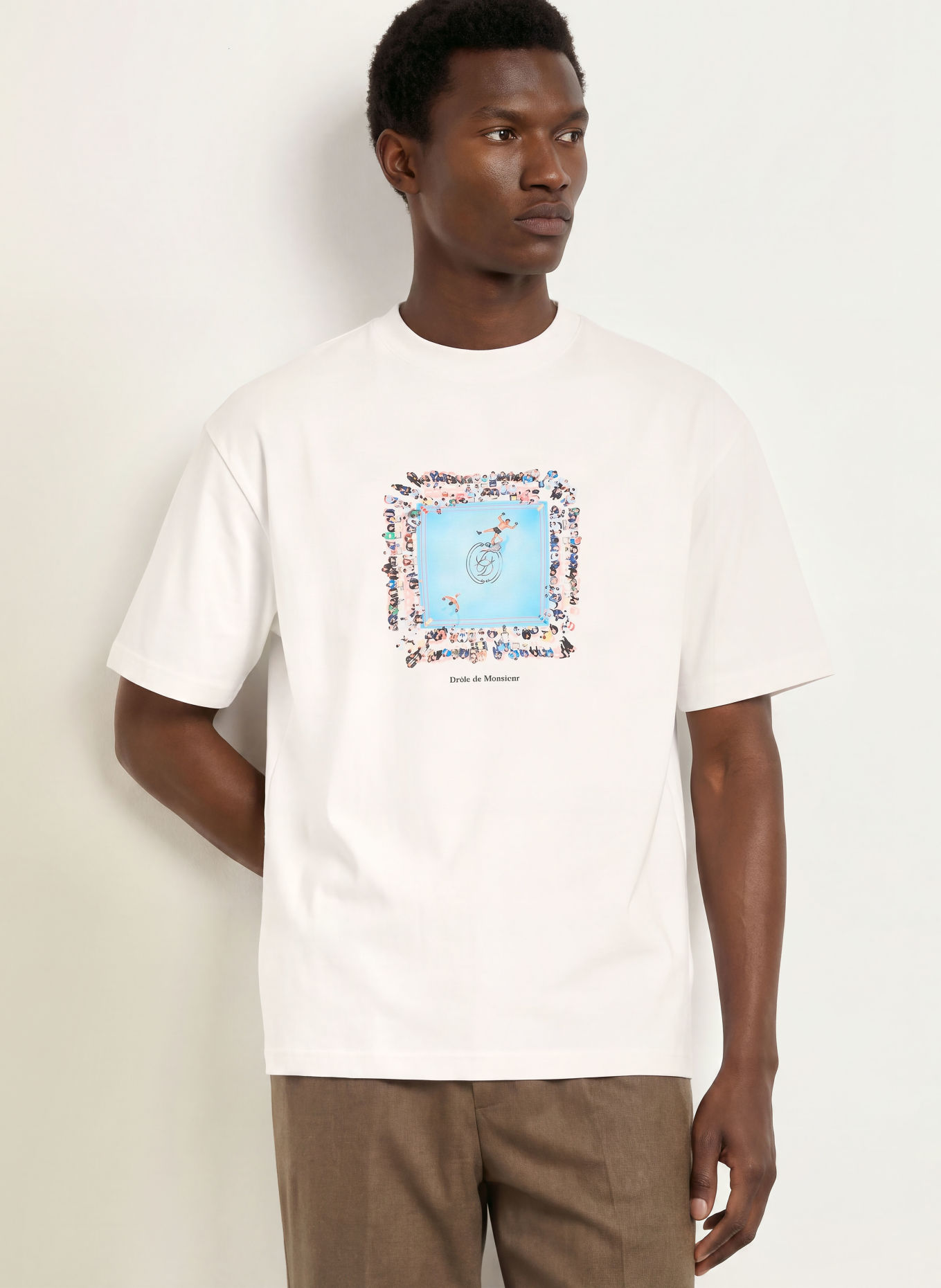 DRÔLE DE MONSIEUR T-shirt: VIT / BLÅ / SVART