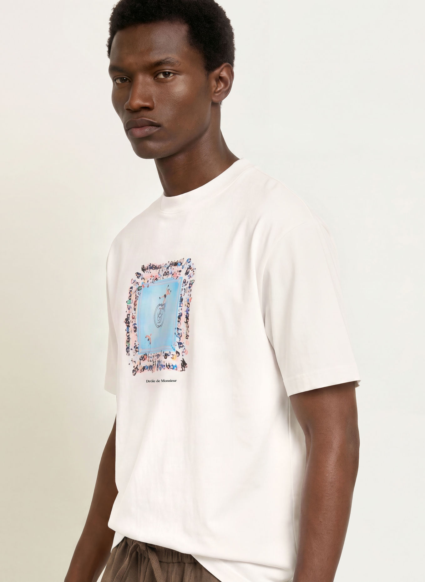 DRÔLE DE MONSIEUR T-shirt: VIT / BLÅ / SVART