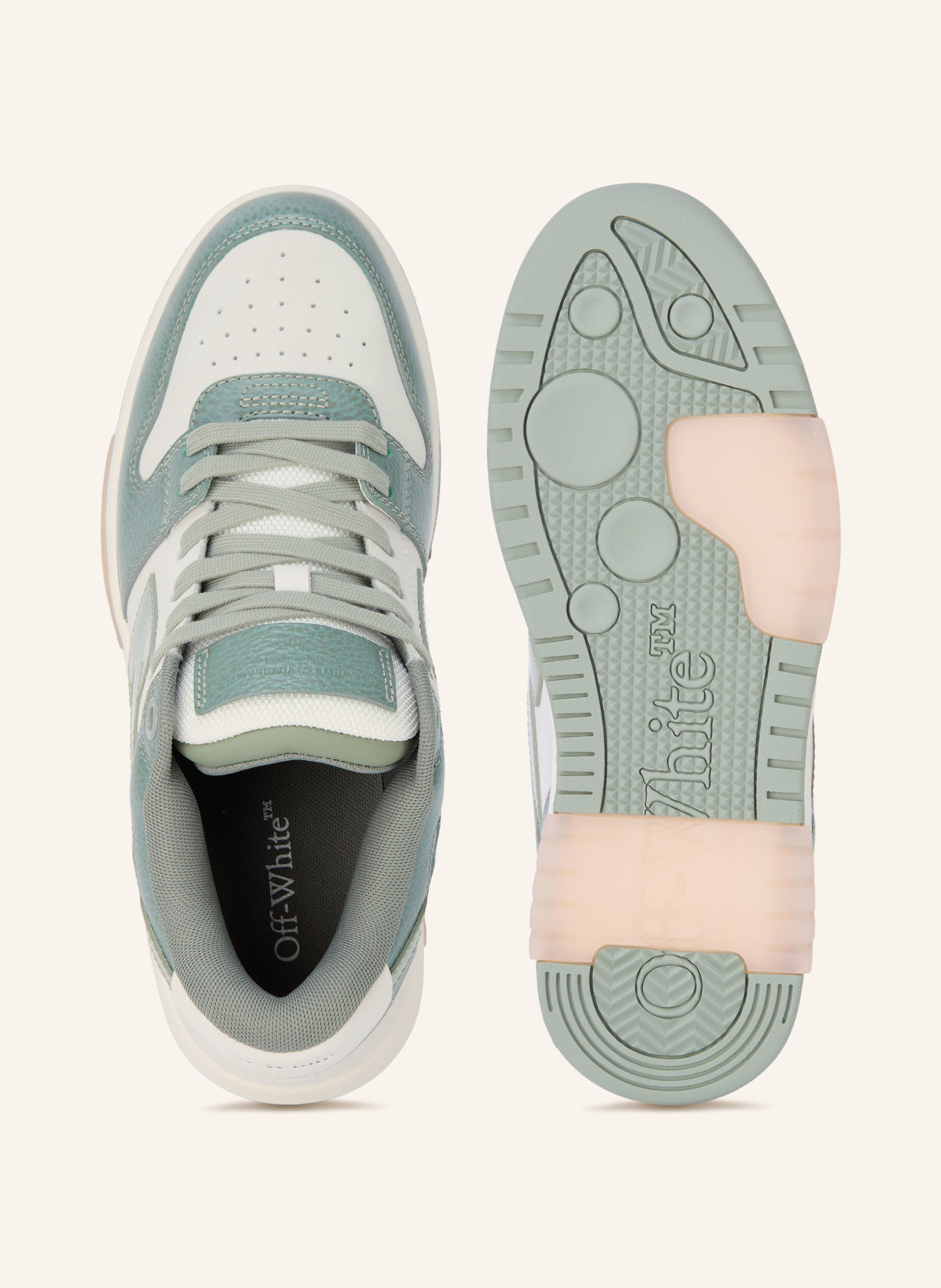 Off-White OUT OF OFFICE Sneakers: WHITE / MINT