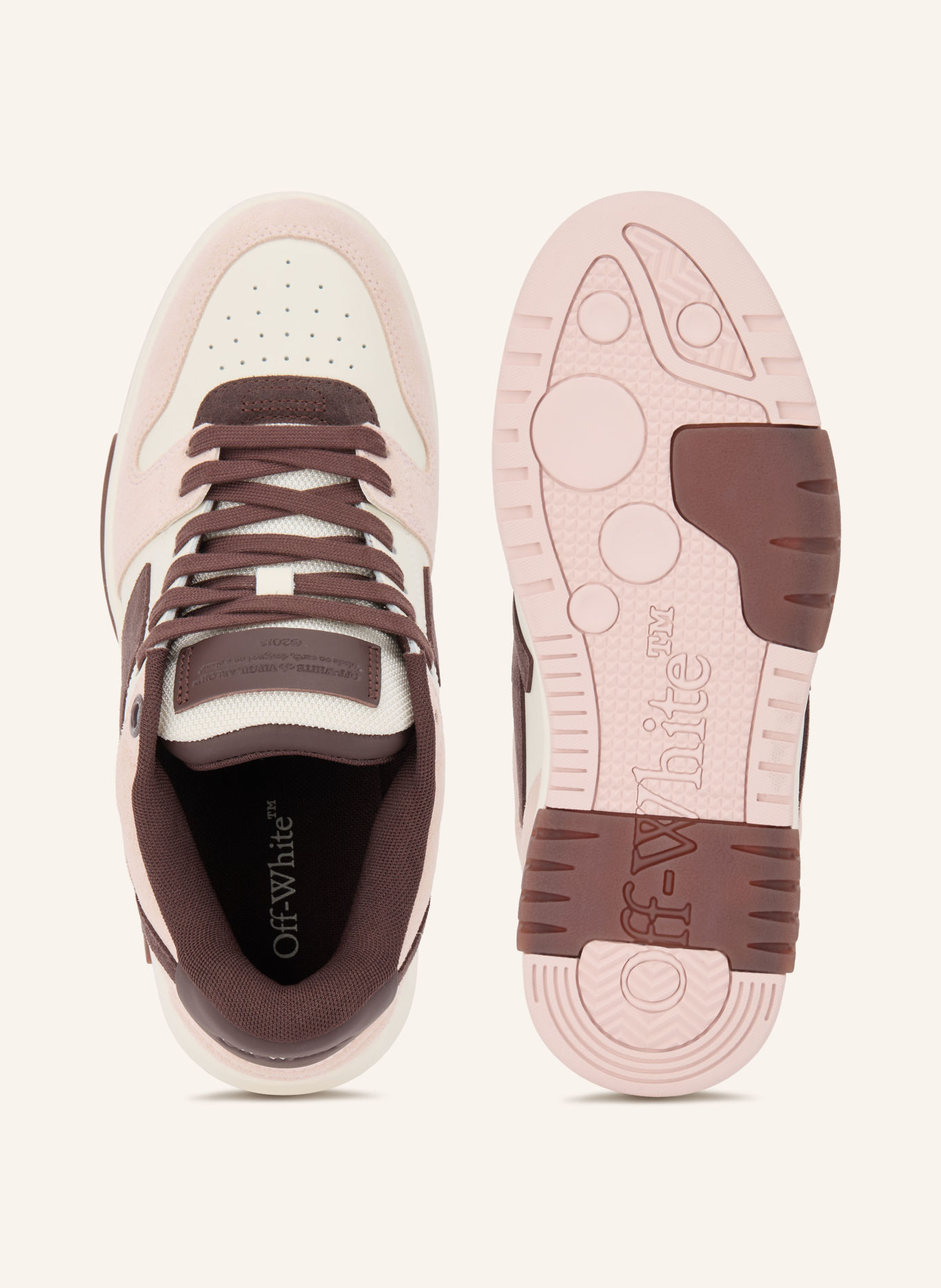 Off-White OUT OF OFFICE Sneakers: ROSE / DARK BROWN / ECRU