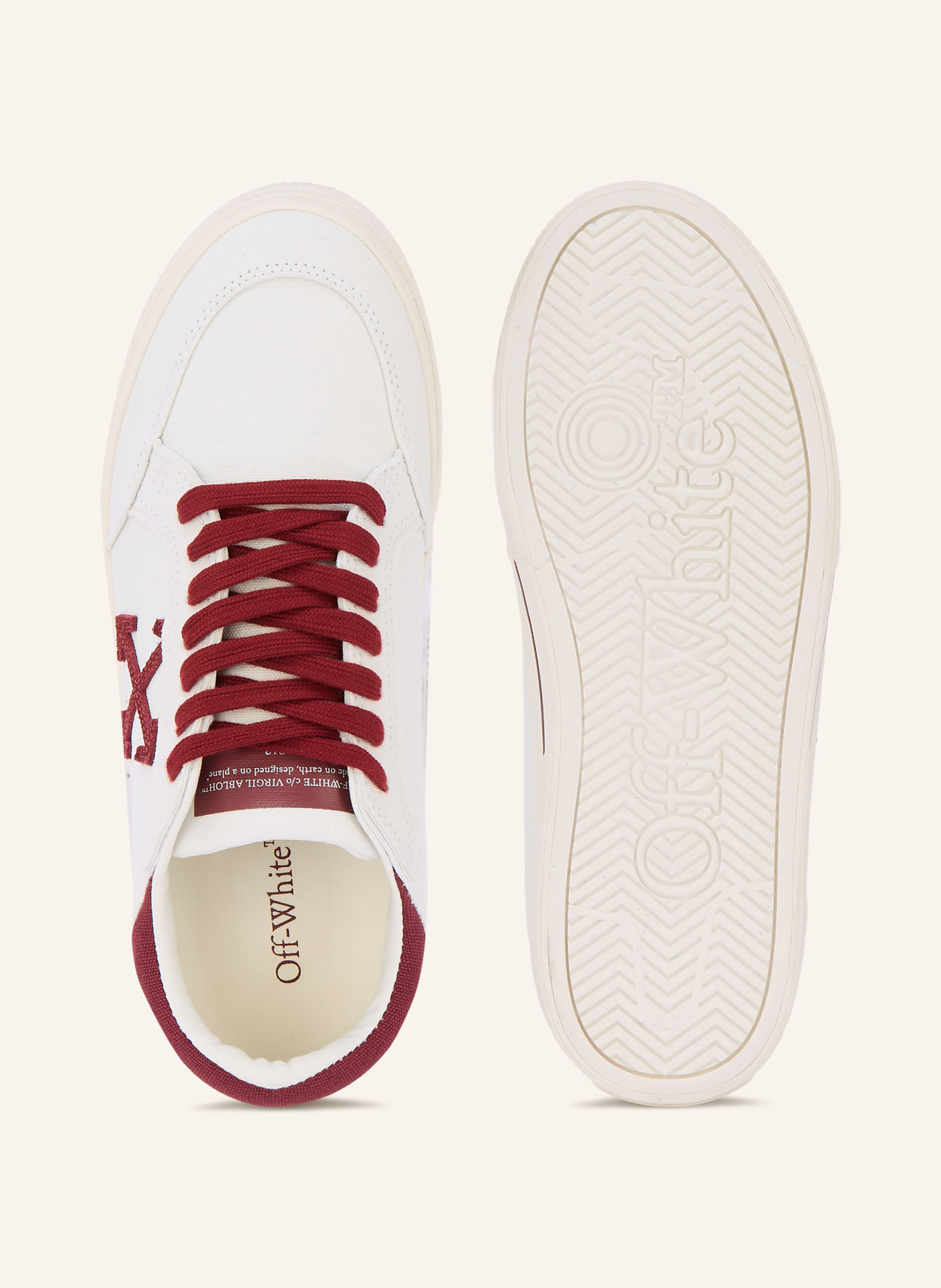 Off-White Sneaker VULC: VIT / RÖD