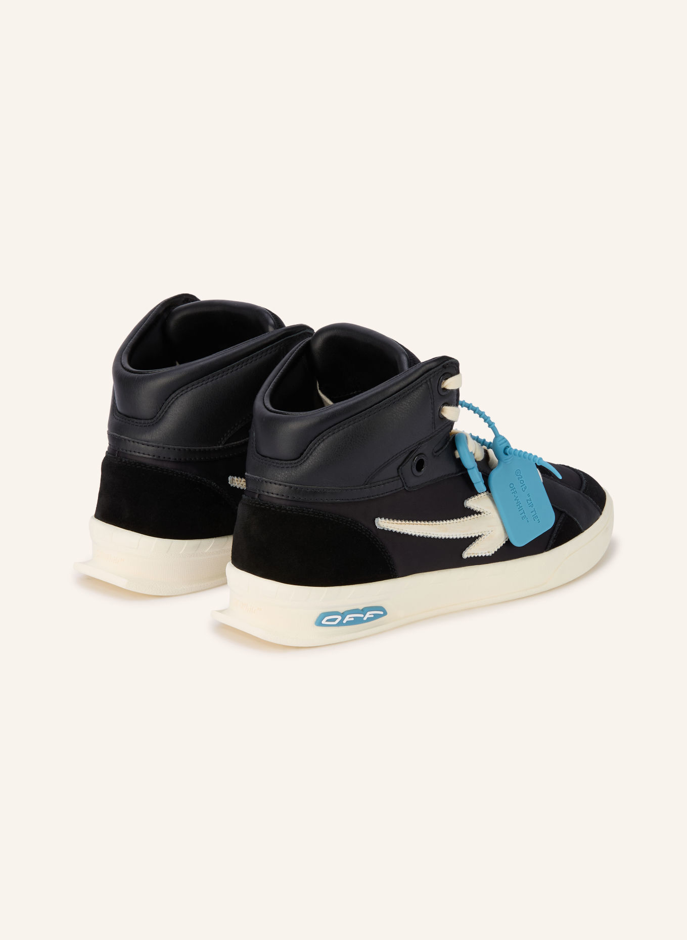Off-White Wysokie sneakersy END OF PLAY: CZARNY / ECRU / JASNONIEBIESKI
