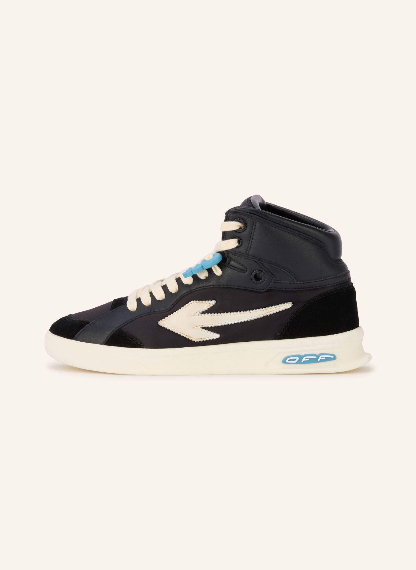 Off-White Wysokie sneakersy END OF PLAY: CZARNY / ECRU / JASNONIEBIESKI