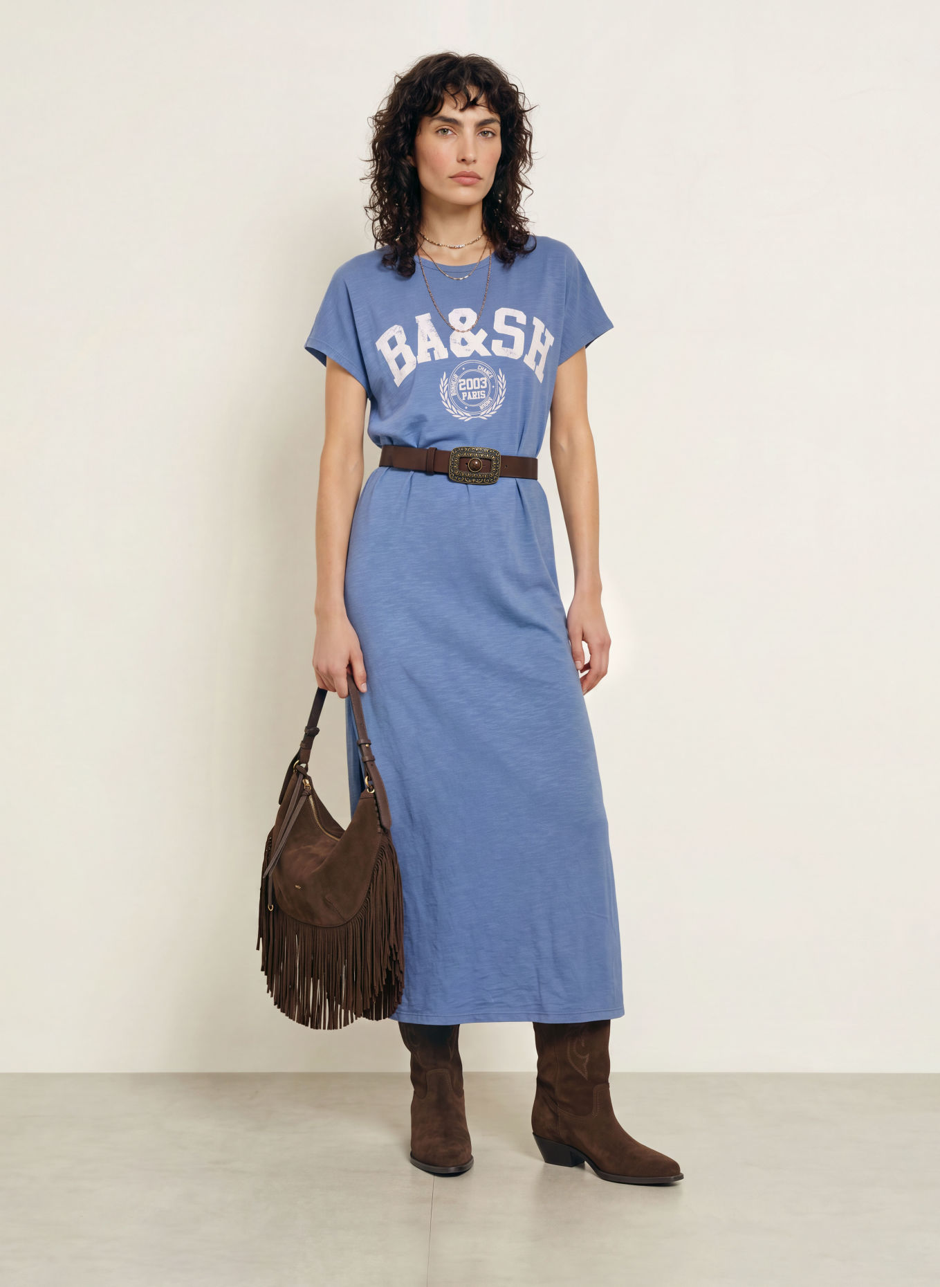 ba&sh Jerseykleid CIVIA: BLAU