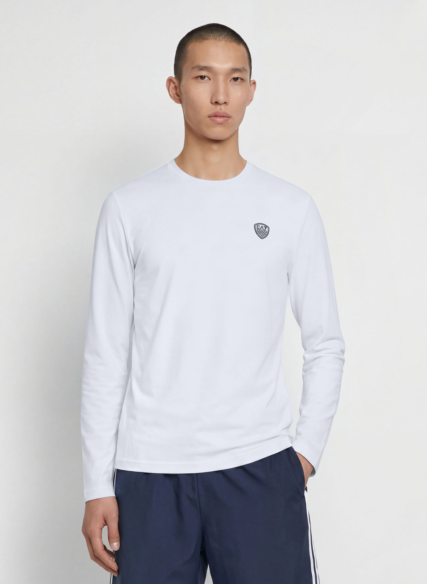 EA7 EMPORIO ARMANI Langærmet T-shirt: HVID