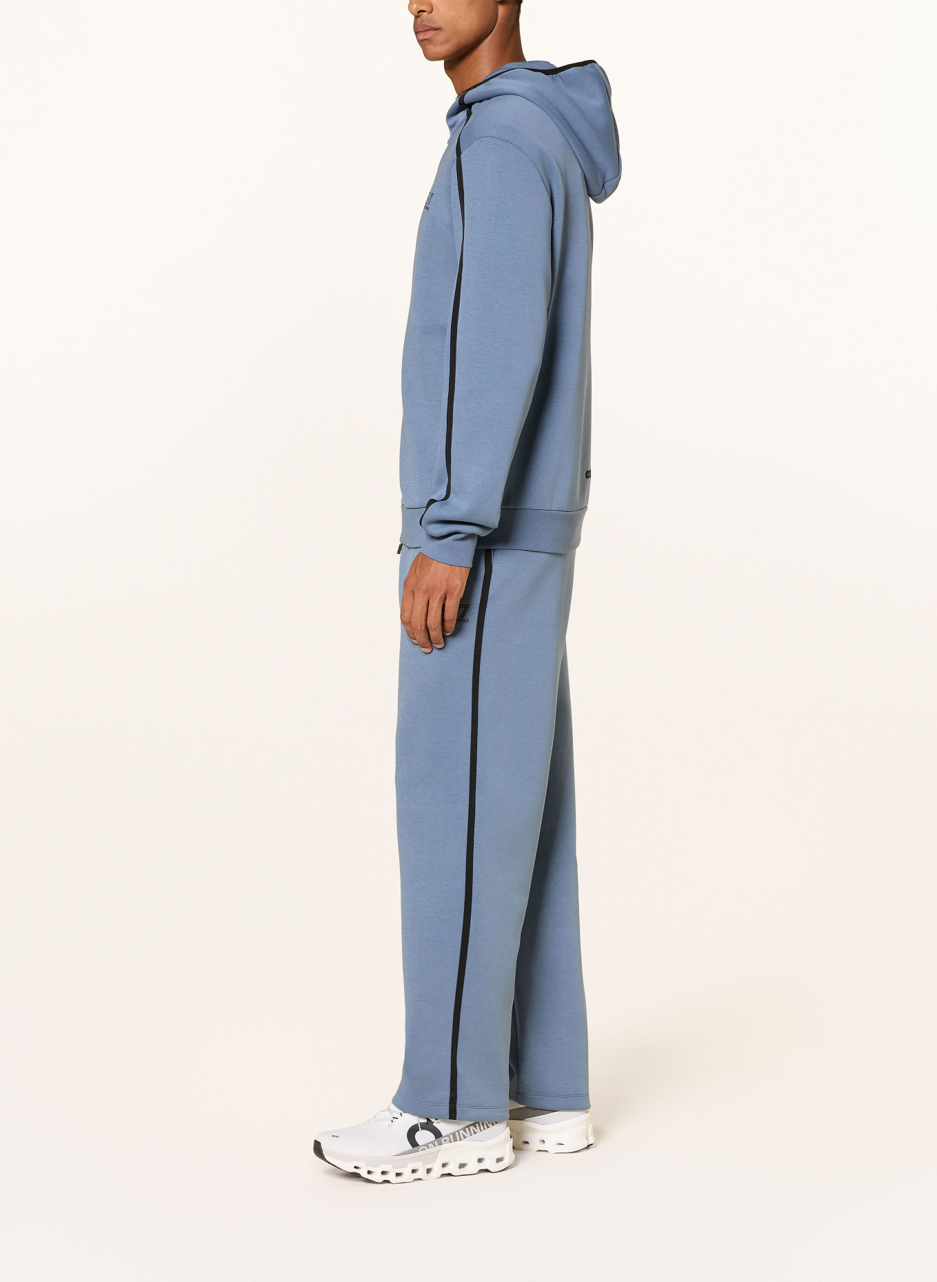 EA7 EMPORIO ARMANI Set: Sweatvest en Sweatpant: BLAUW / ZWART
