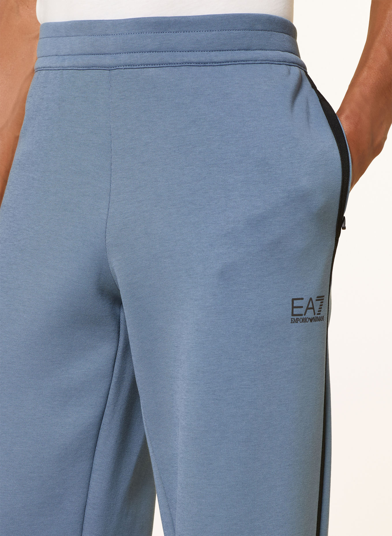 EA7 EMPORIO ARMANI Set: Sweatvest en Sweatpant: BLAUW / ZWART