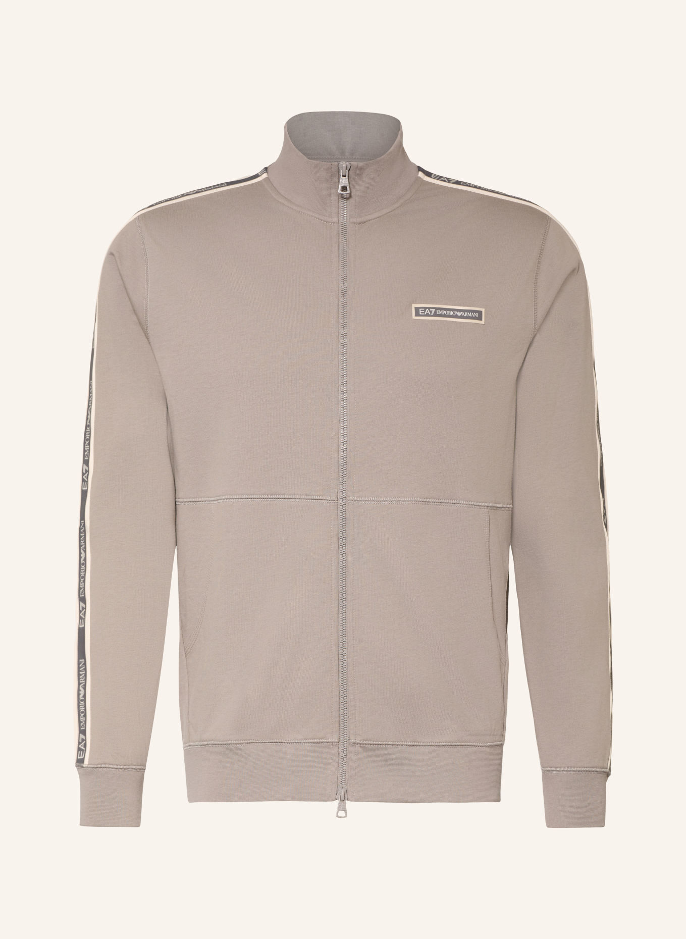 EA7 EMPORIO ARMANI Sweatvest TRAIN LOGO: TAUPE / CRÈME