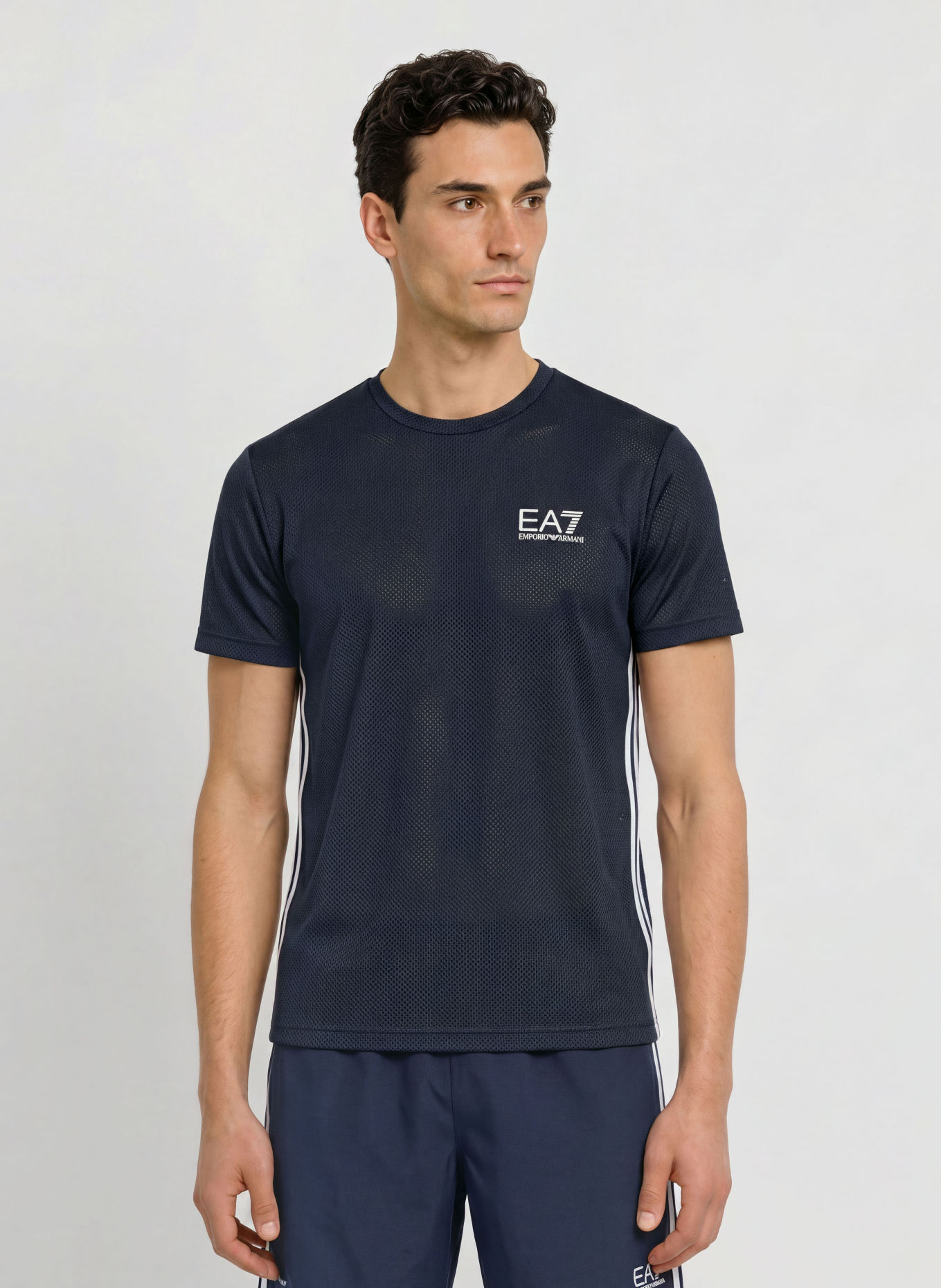 EA7 EMPORIO ARMANI Funktionsshirt TENNIS PRO: DUNKELBLAU / WEISS