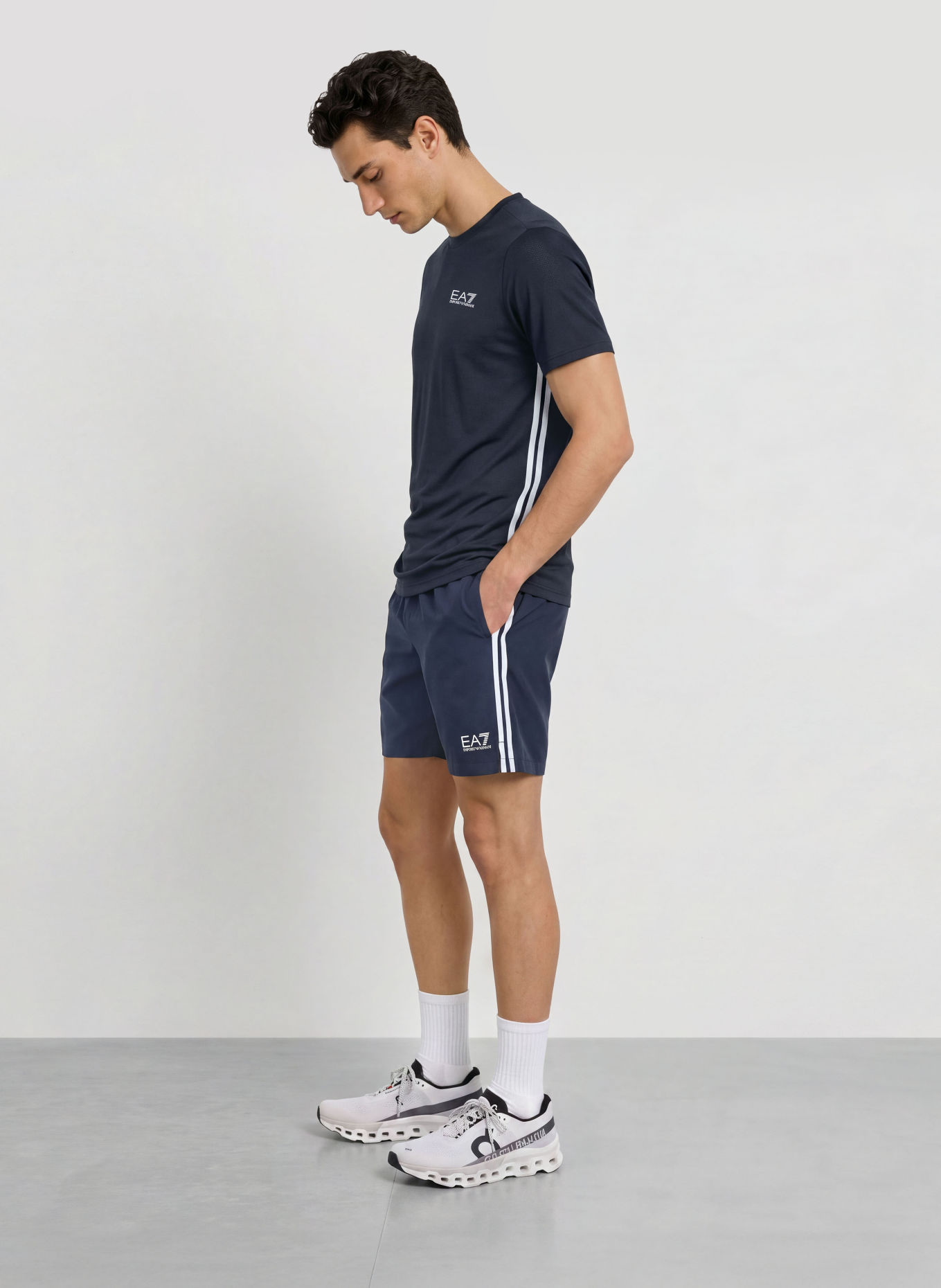 EA7 EMPORIO ARMANI Funktionsshirt TENNIS PRO: DUNKELBLAU / WEISS