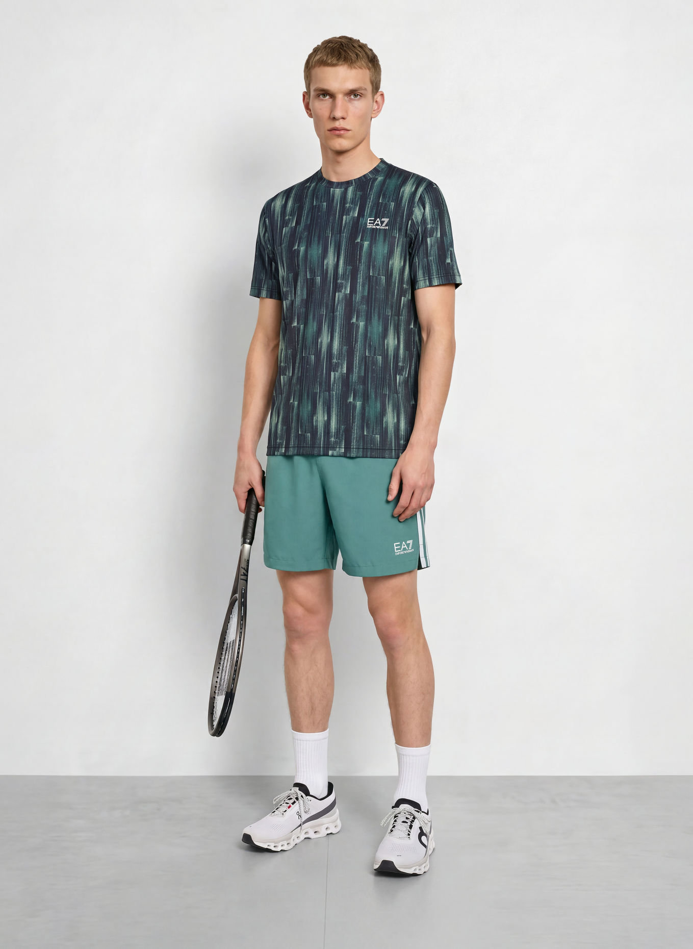EA7 EMPORIO ARMANI Funktionsshirt: DUNKELBLAU / GRÜN