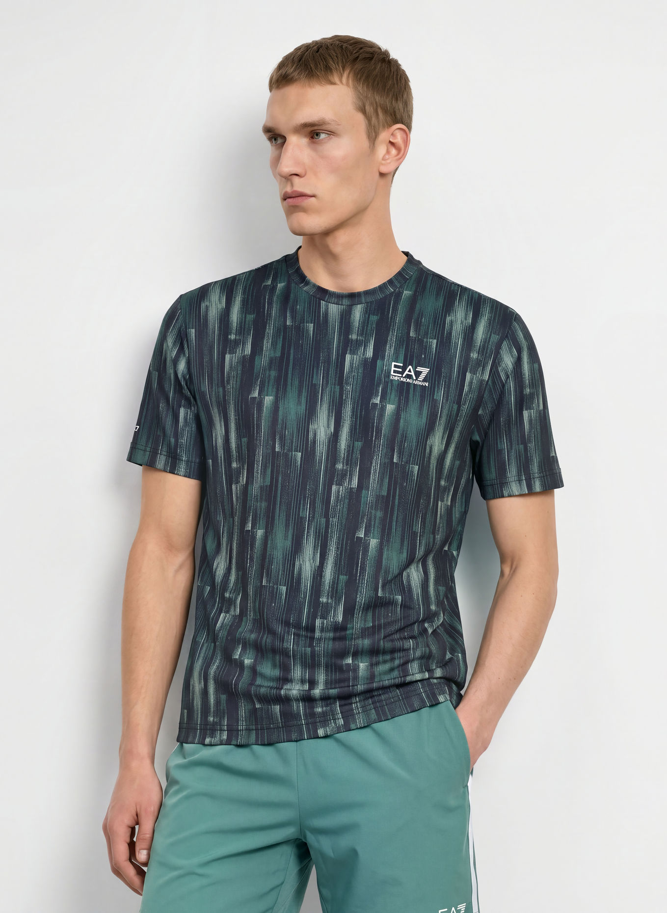 EA7 EMPORIO ARMANI Funktionsshirt: DUNKELBLAU / GRÜN