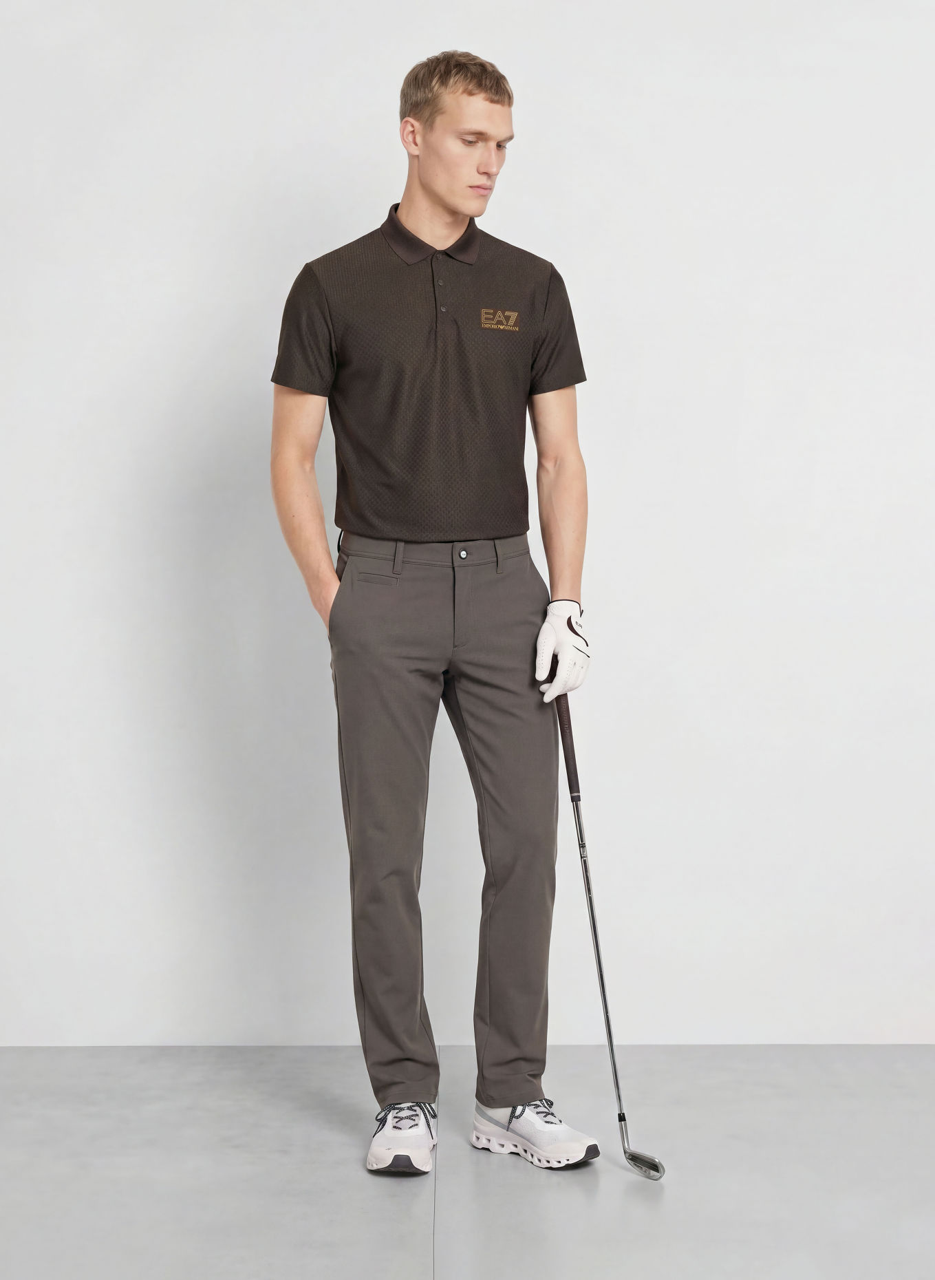 EA7 EMPORIO ARMANI Functioneel poloshirt: MARRON FONCÉ