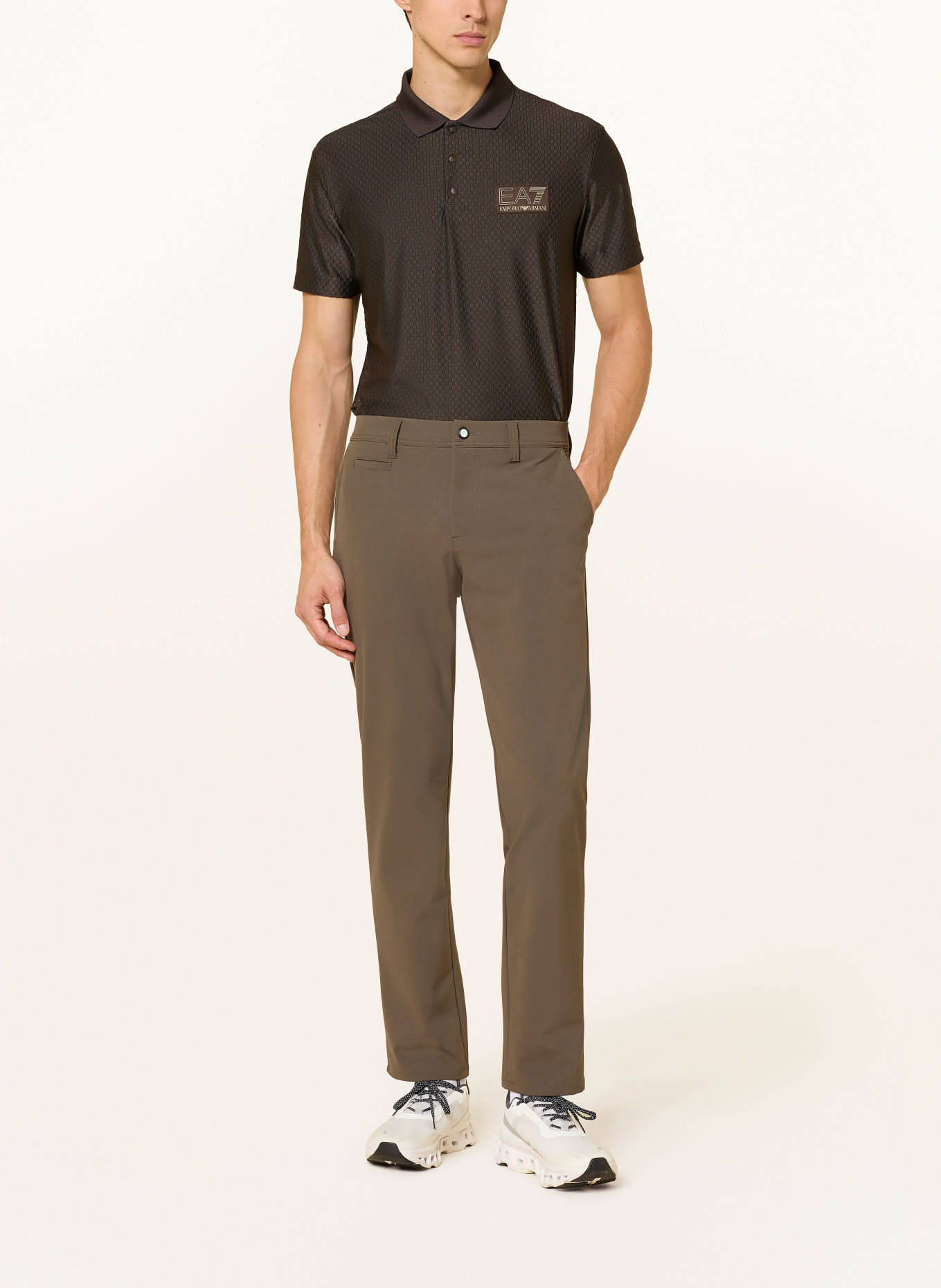 EA7 EMPORIO ARMANI Functioneel poloshirt: MARRON FONCÉ