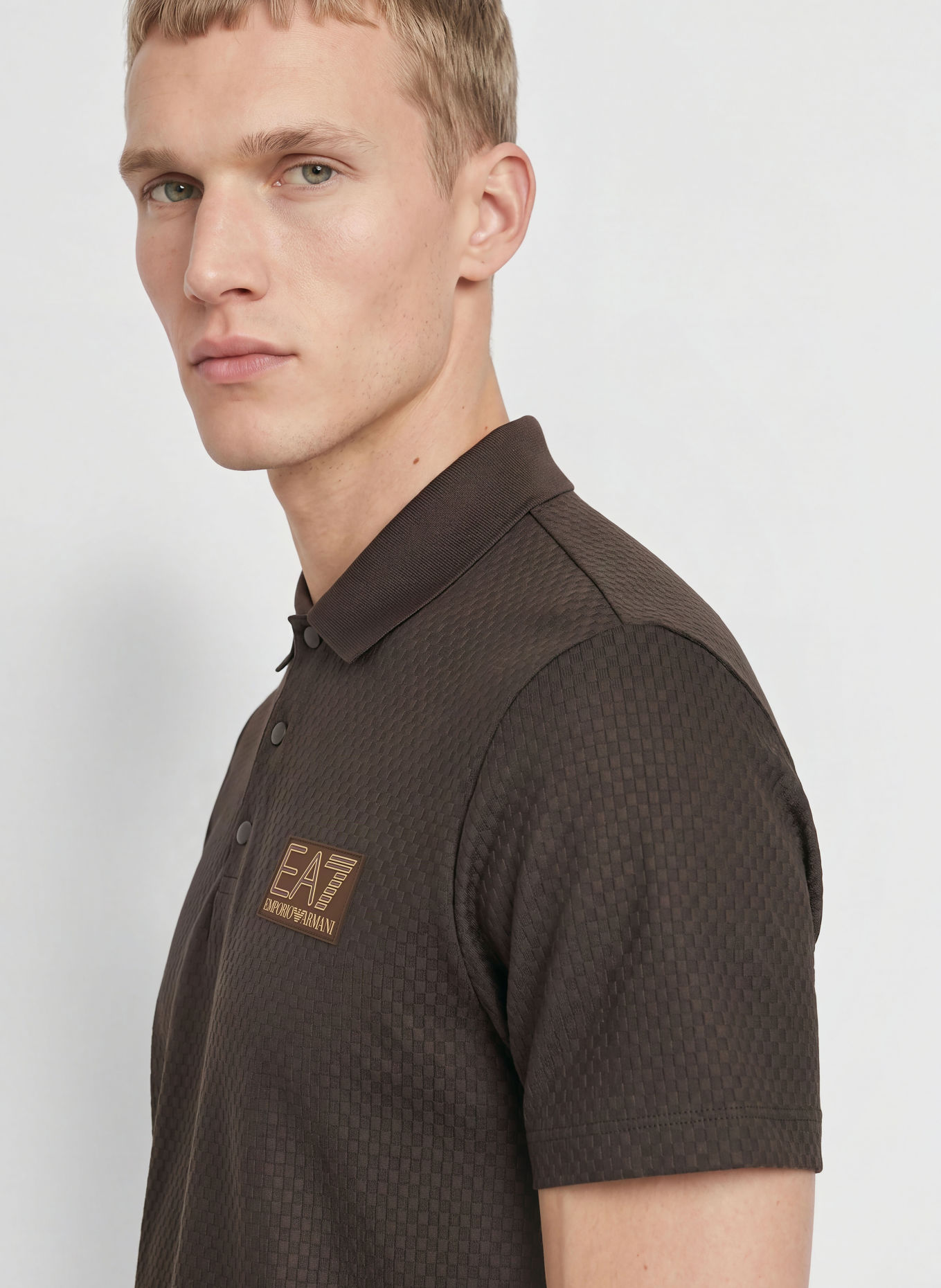 EA7 EMPORIO ARMANI Functioneel poloshirt: MARRON FONCÉ