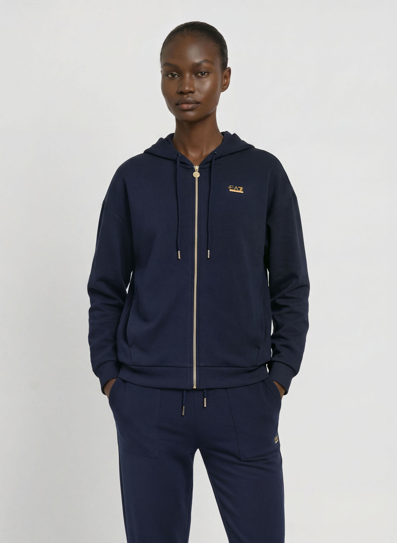 EA7 EMPORIO ARMANI Sweatjacke TRAIN CORE: DUNKELBLAU