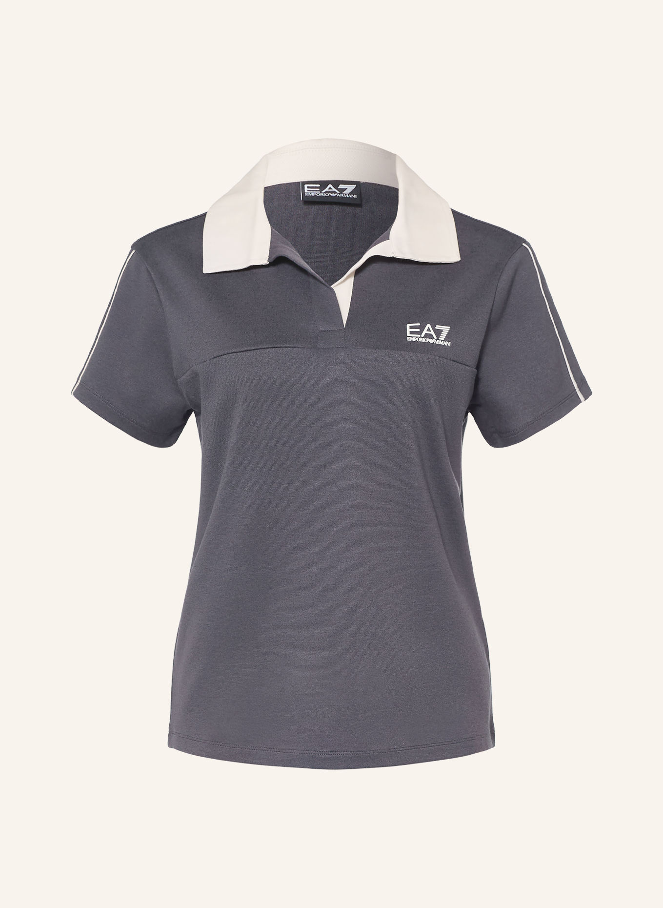 EA7 EMPORIO ARMANI Jersey-poloshirt TRAIN SPORTING CLUB: DONKERGRIJS / CRÈME