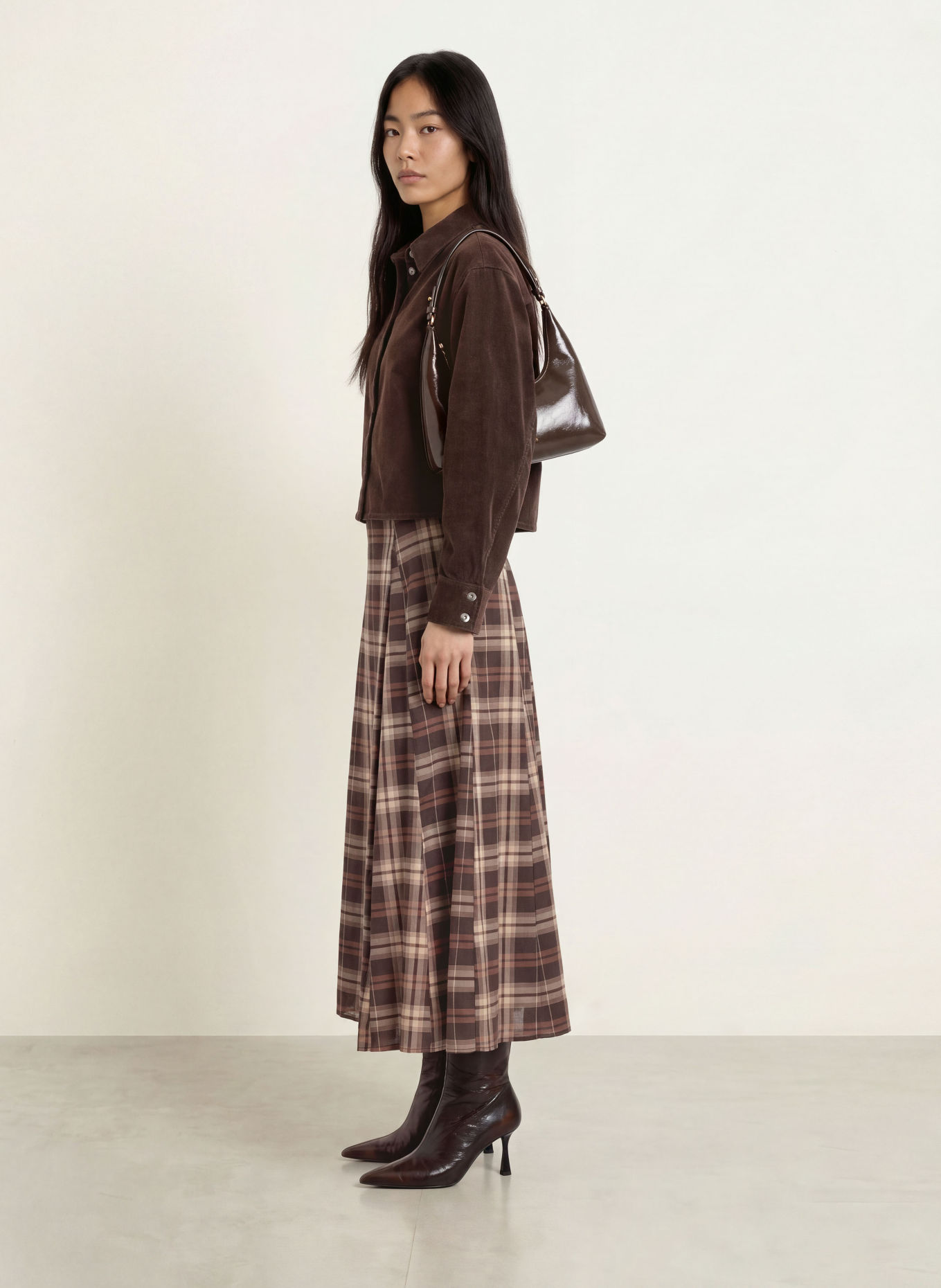 MSCH COPENHAGEN Kordový Overshirt MSCHFILIPPA: TMAVĚ HNĚDÁ