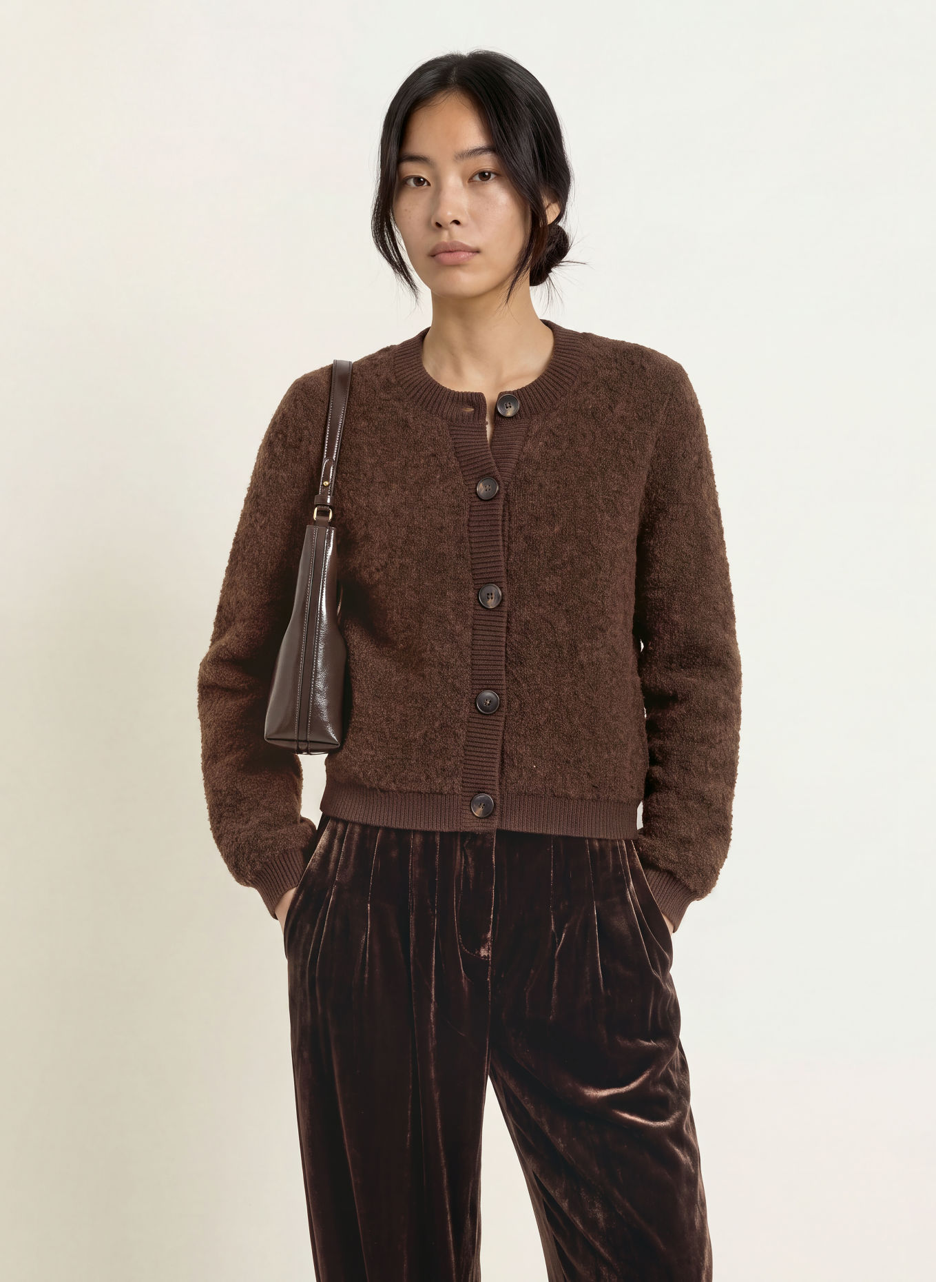 MSCH COPENHAGEN Strickjacke MSCHTAILE NERIDA: DUNKELBRAUN
