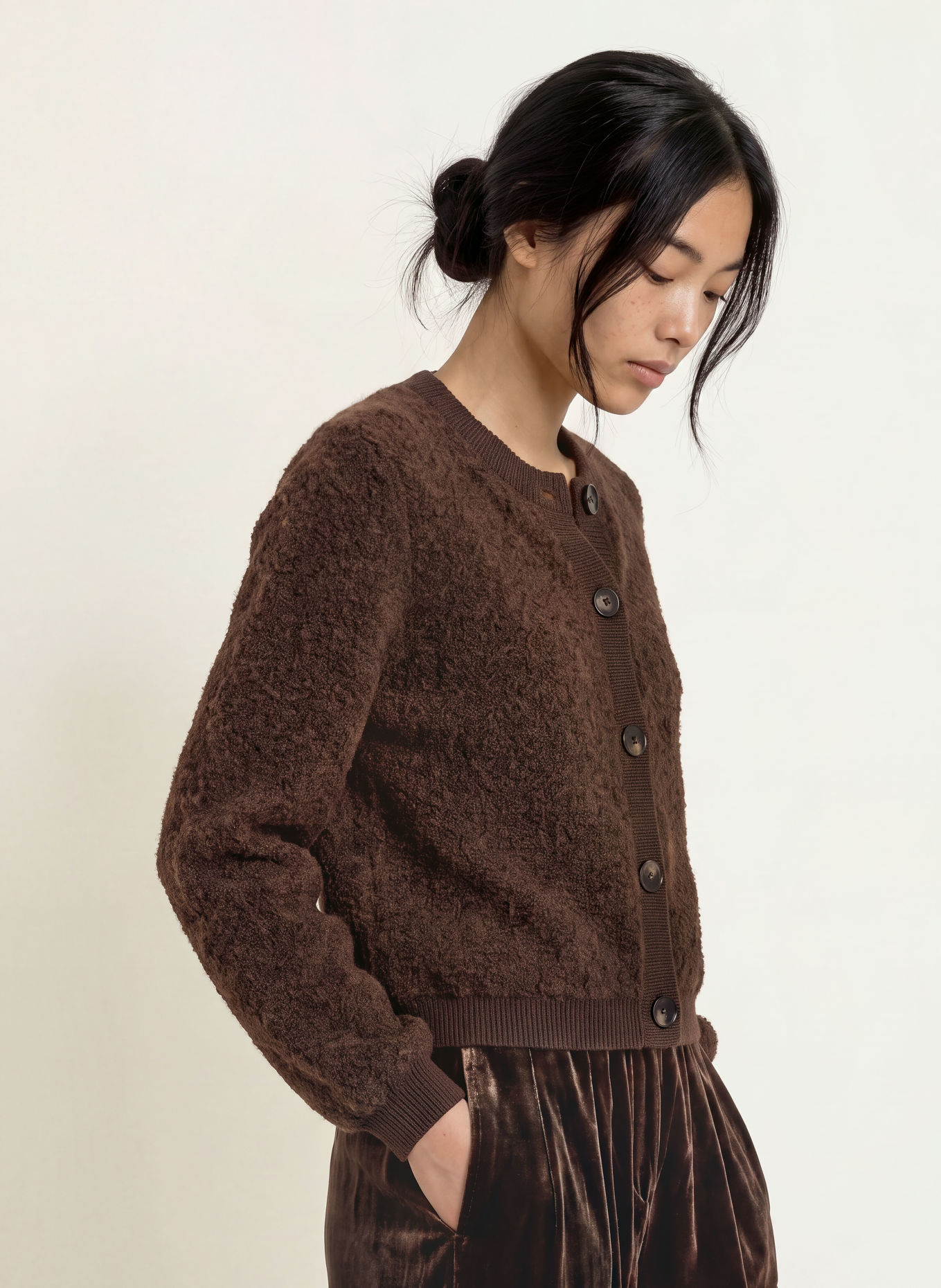 MSCH COPENHAGEN Strickjacke MSCHTAILE NERIDA: DUNKELBRAUN