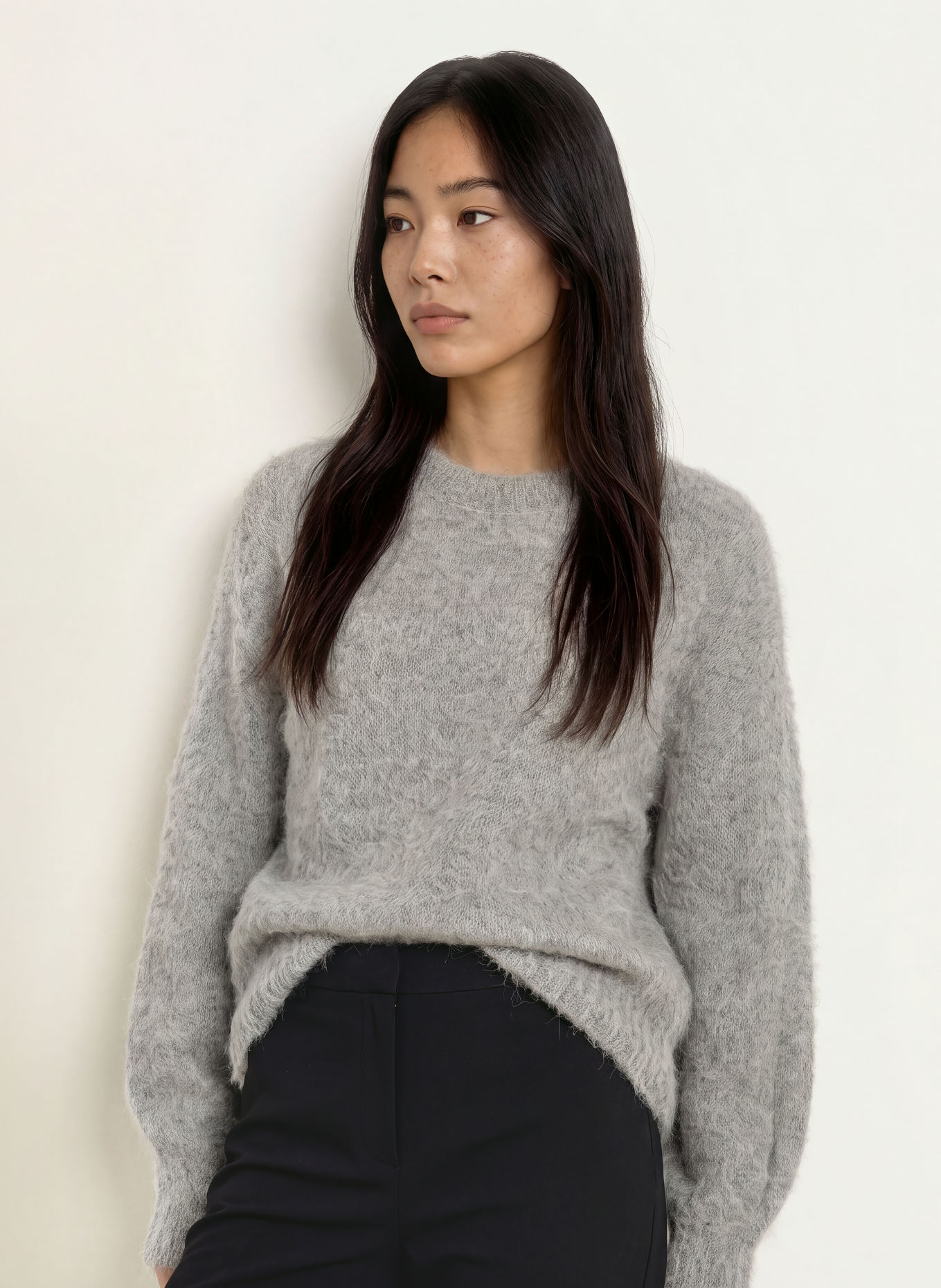 MSCH COPENHAGEN Pullover MSCHTILA SALMIA mit Alpaka: GRAU