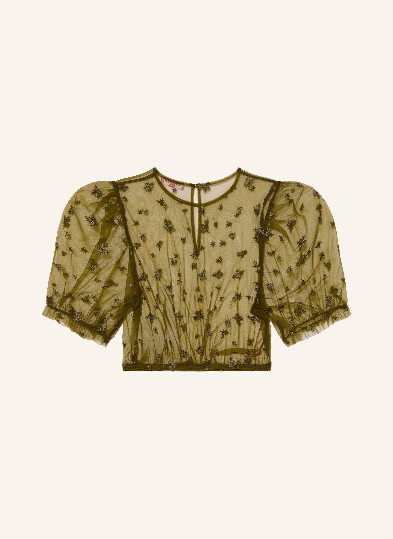 KRÜGER ARLA Mesh Dirndl blouse: OLIVE