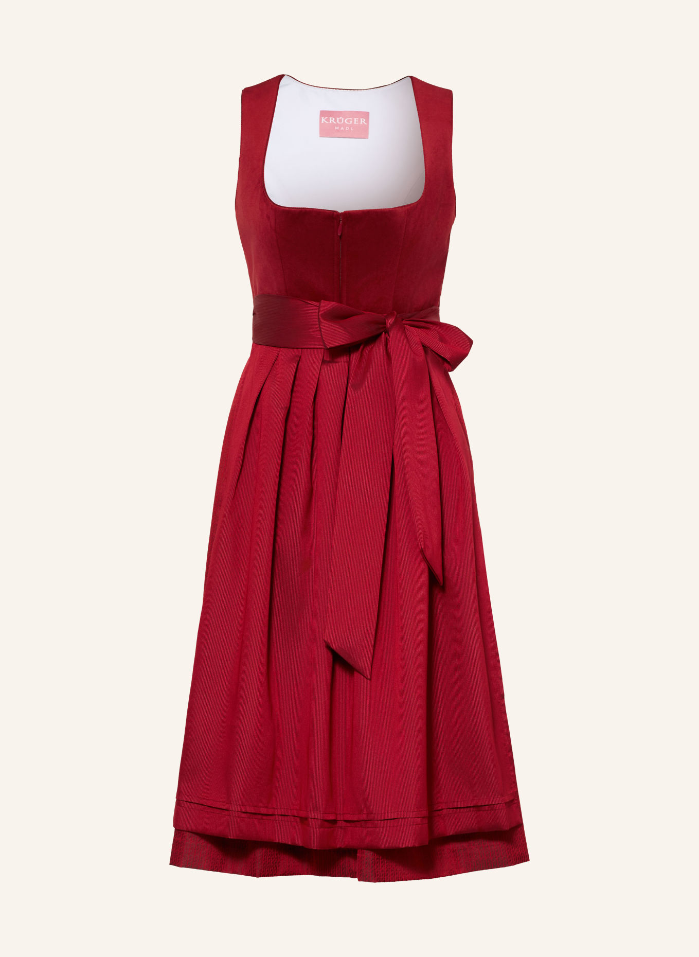 KRÜGER Dirndl: ROT / GRAU