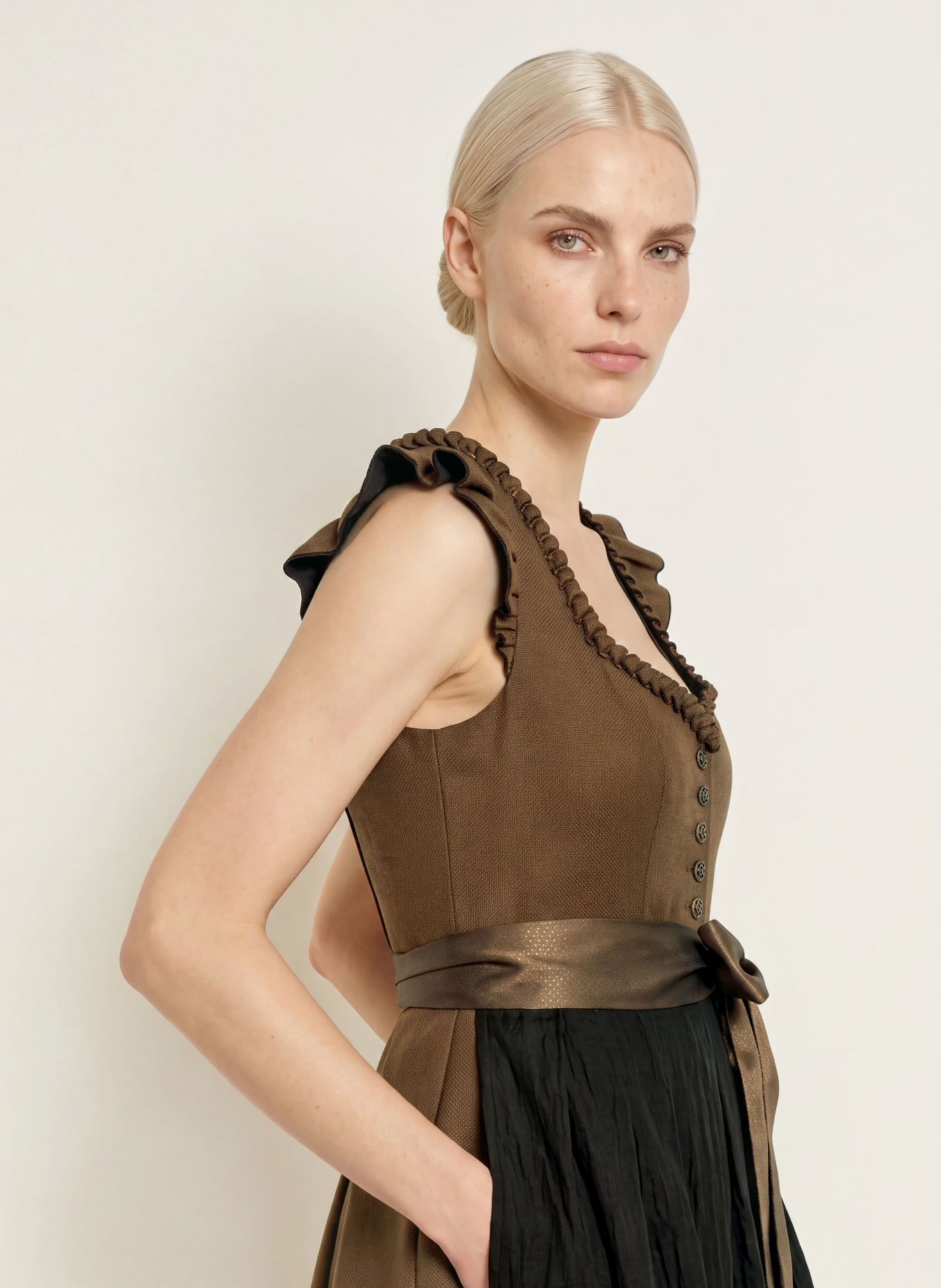 KRÜGER GERENA Dirndl: BROWN / BLACK