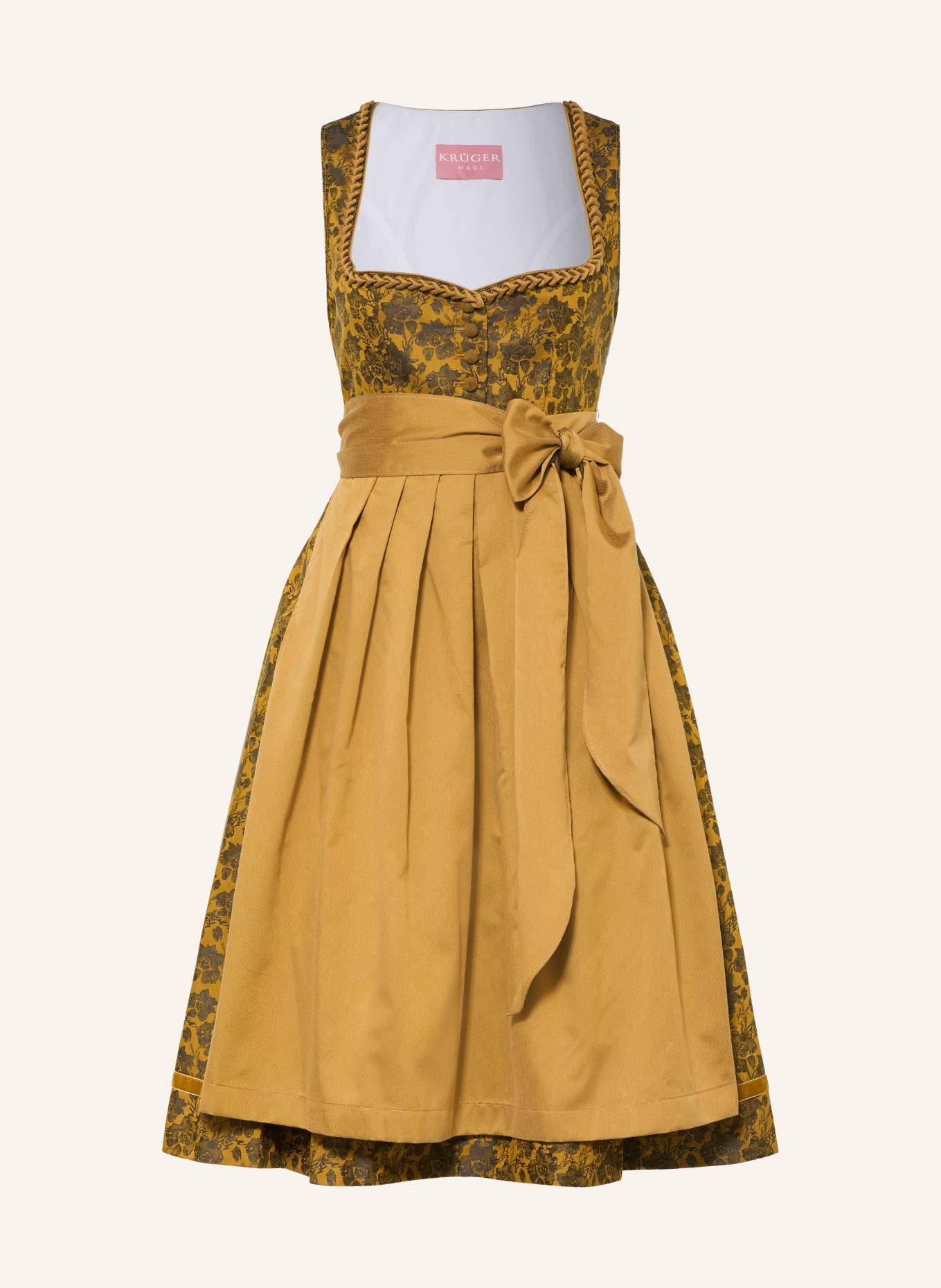 KRÜGER Dirndl OLESYA: DUNKELGELB / DUNKELBRAUN / BRAUN