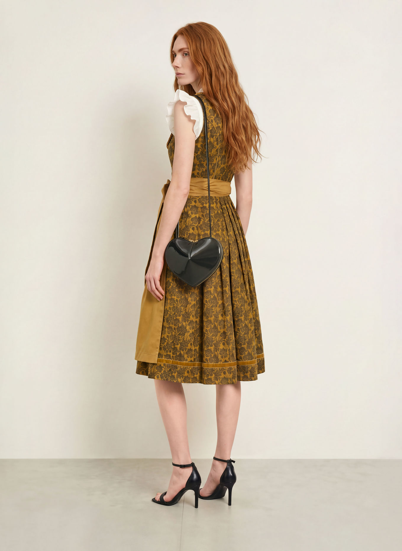 KRÜGER Dirndl OLESYA: DUNKELGELB / DUNKELBRAUN / BRAUN