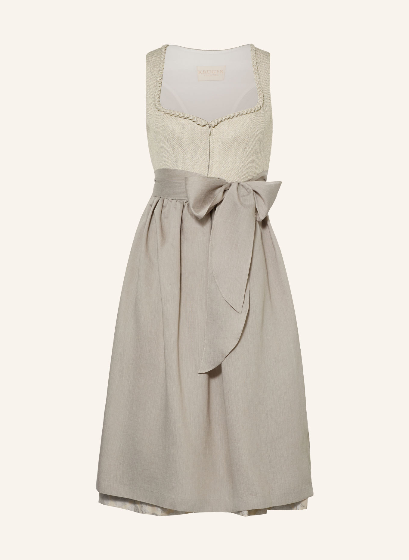 KRÜGER Dirndl THERESE: BEIGE / HELLGRAU