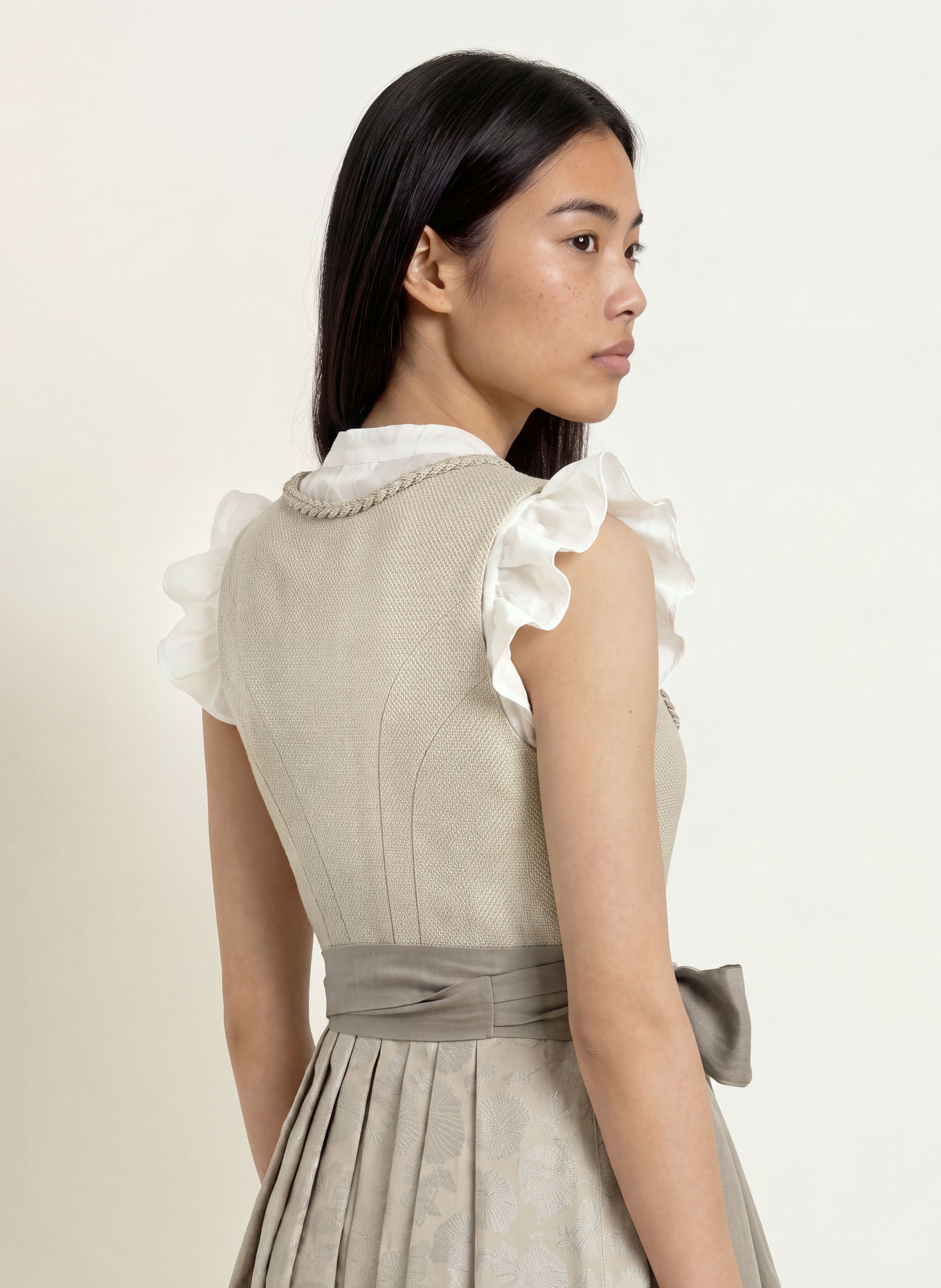 KRÜGER Dirndl THERESE: BEIGE / HELLGRAU