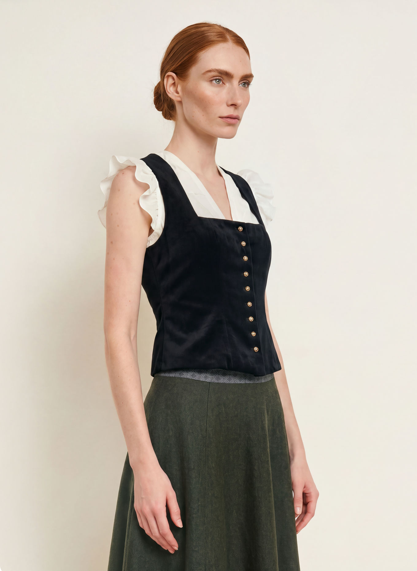 KRÜGER TASMIN Traditional bodice: BLACK