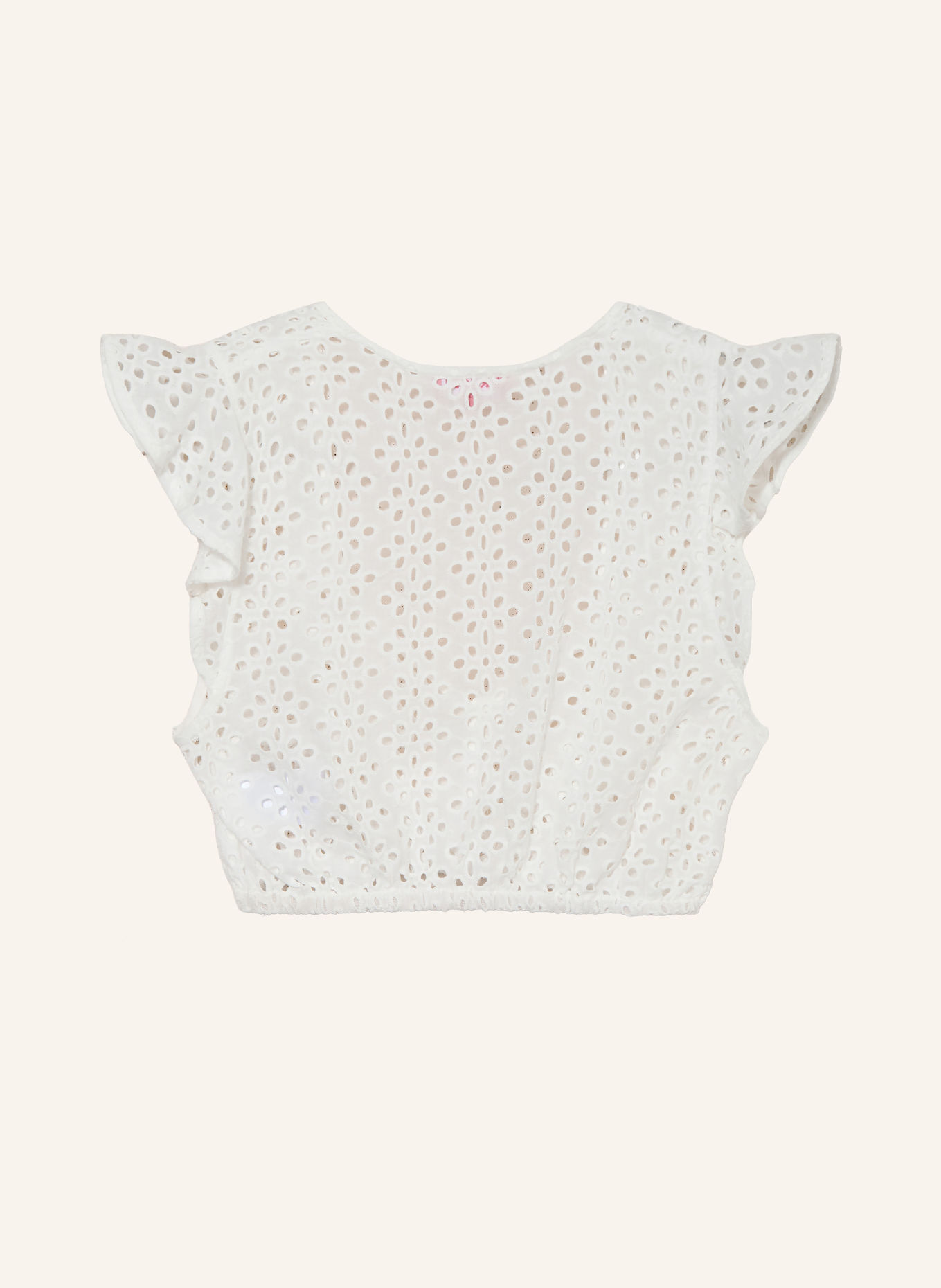 KRÜGER JEMMA Dirndl blouse Made of Openwork Lace: WHITE